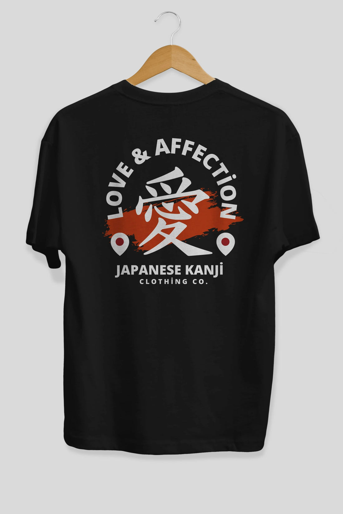 Love Affection Japanese Yazılı Arka Baskılı Oversize t-shirt Erkek Kadın Unisex