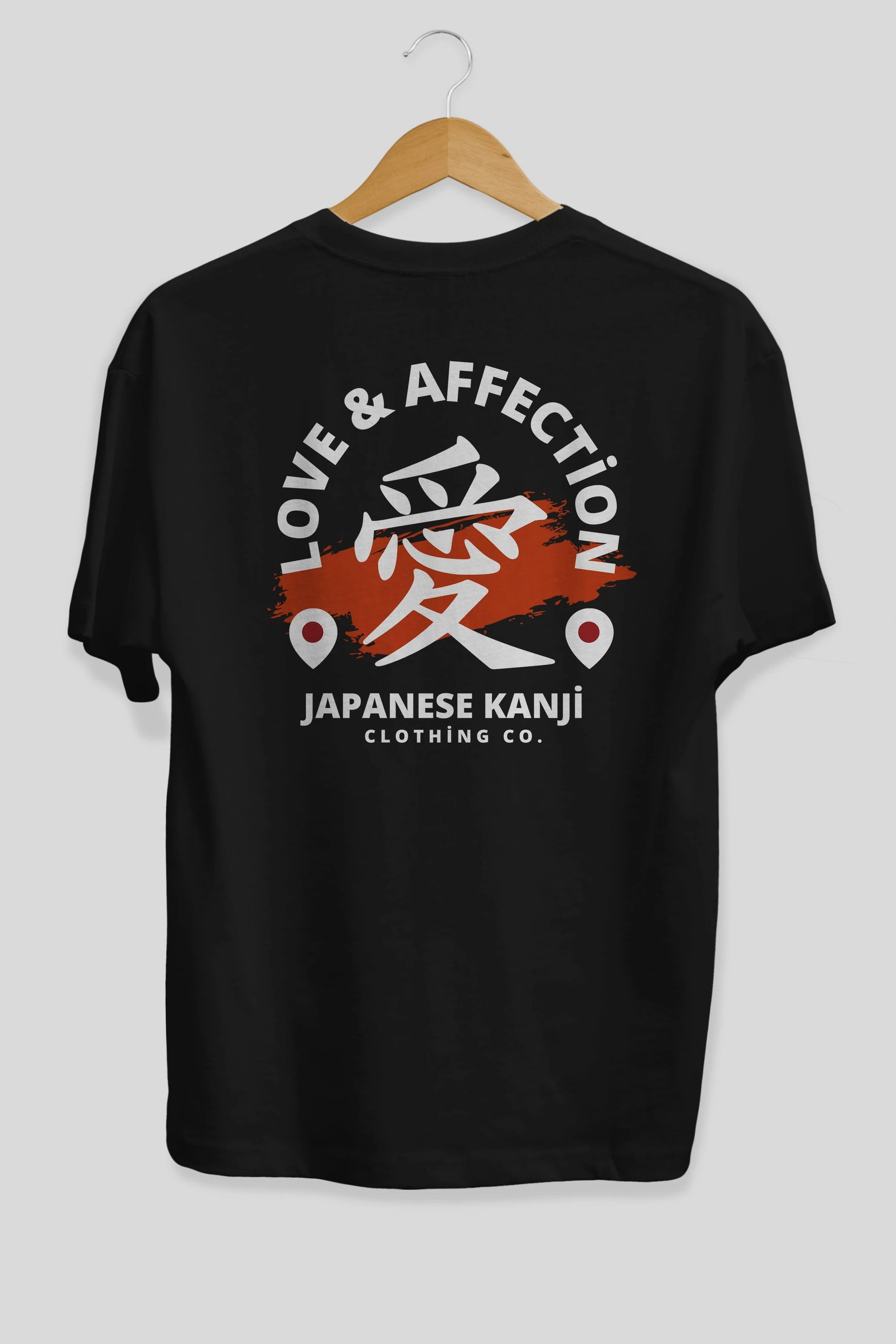 Love Affection Japanese Yazılı Arka Baskılı Oversize t-shirt Erkek Kadın Unisex