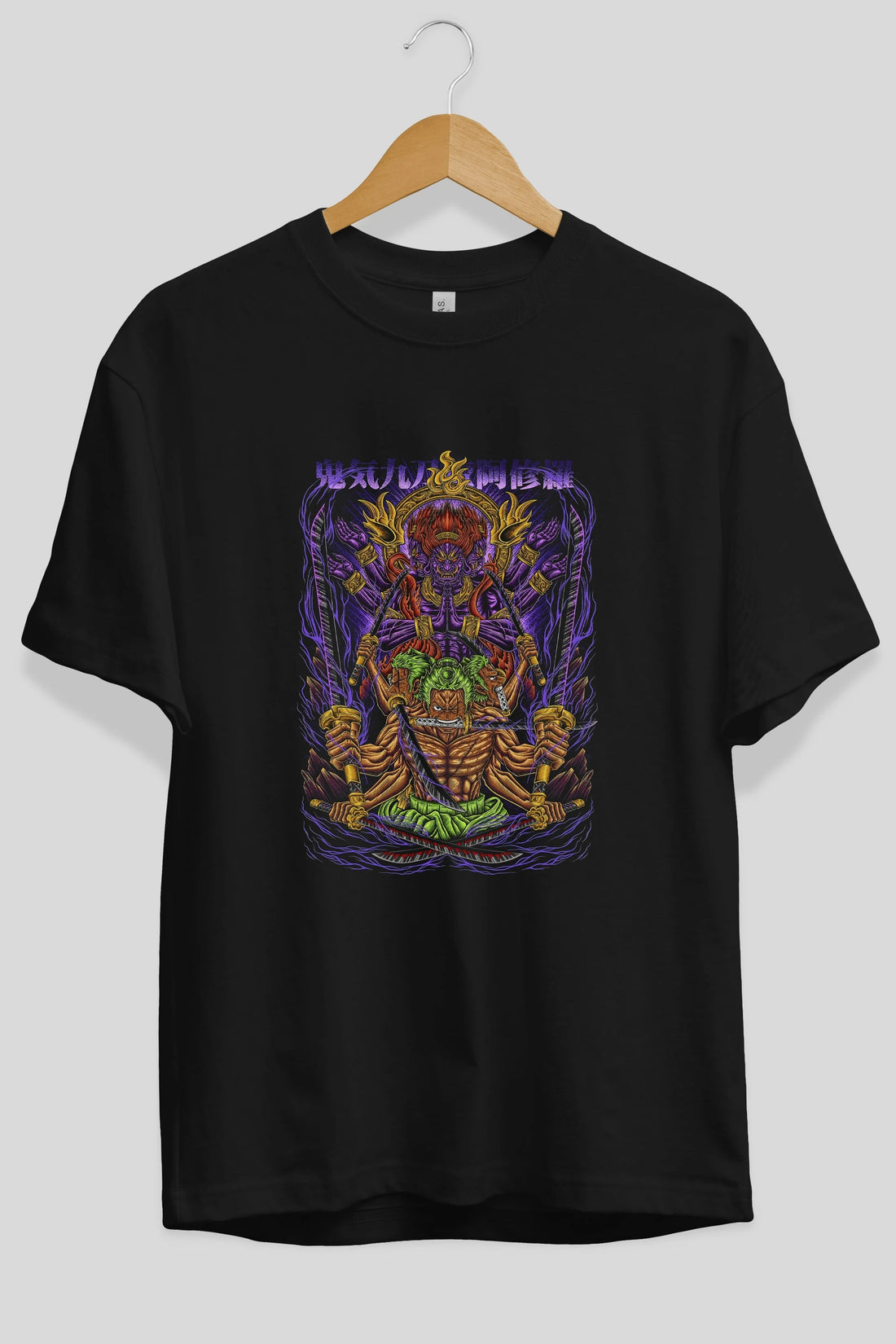 RORONOA ZORO 2 Anime Ön Baskılı Oversize t-shirt %100 pamuk Erkek Kadın Unisex