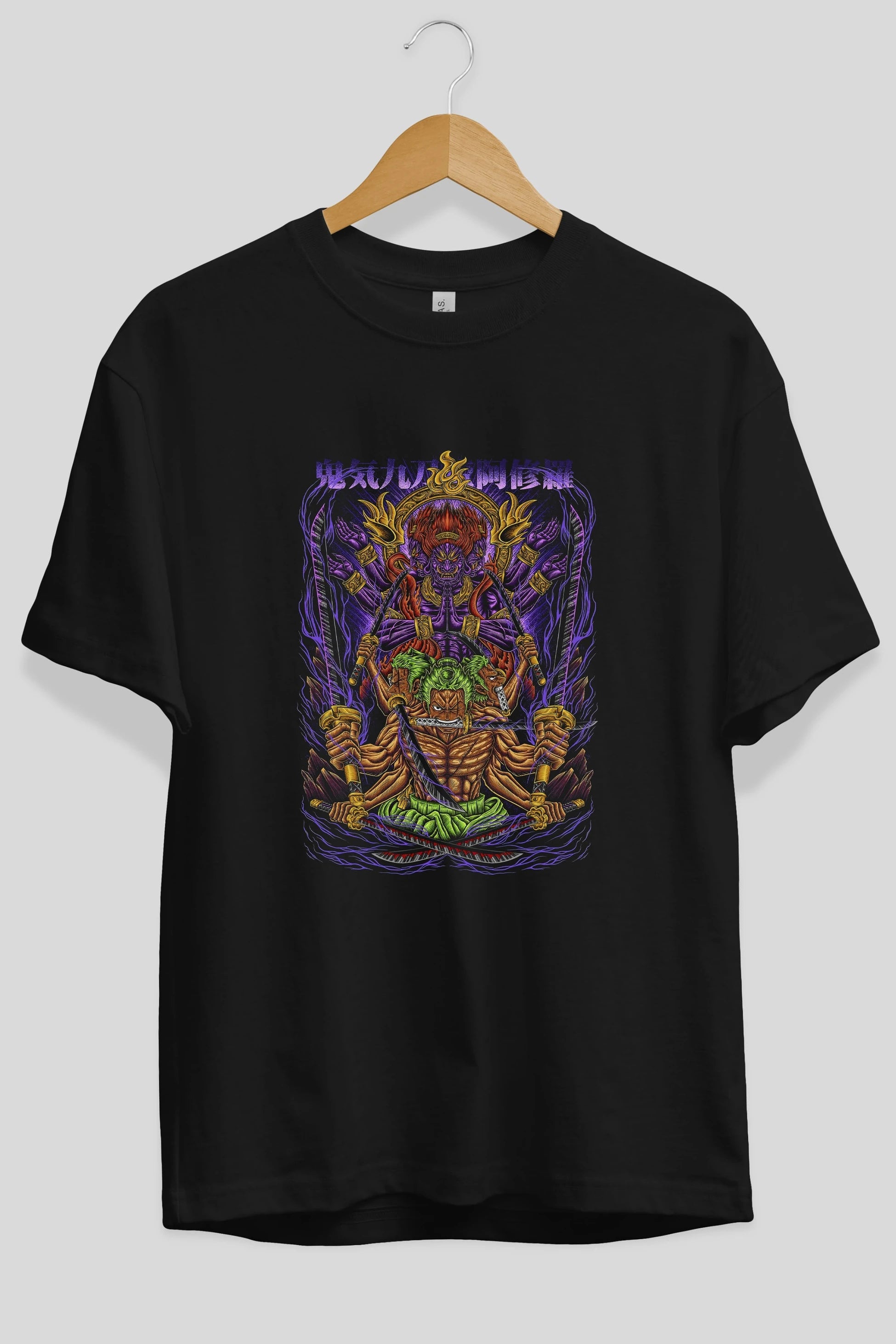 RORONOA ZORO 2 Anime Ön Baskılı Oversize t-shirt %100 pamuk Erkek Kadın Unisex