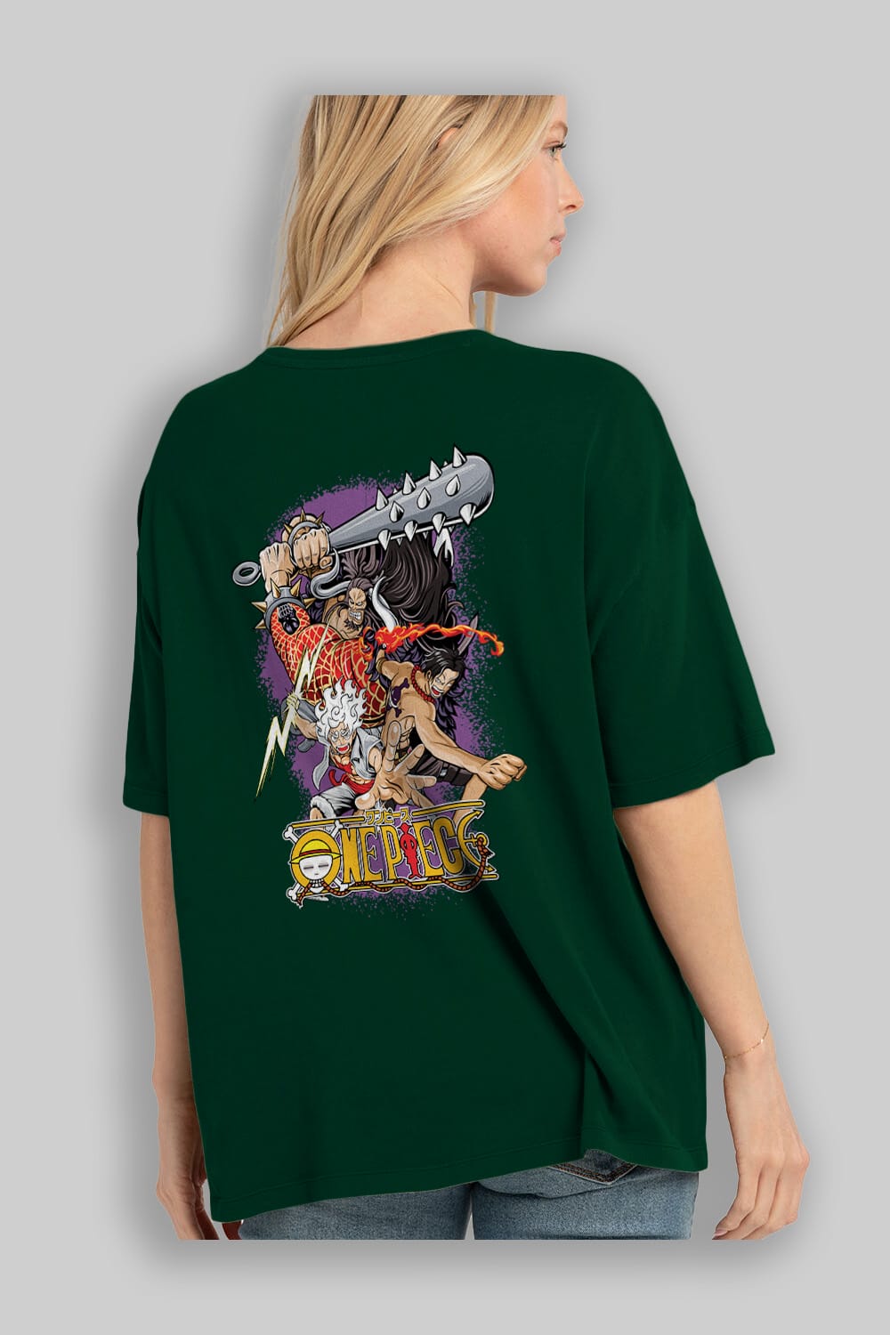 ONE PIECE (6) Anime Arka Baskılı Oversize t-shirt Erkek Kadın Unisex