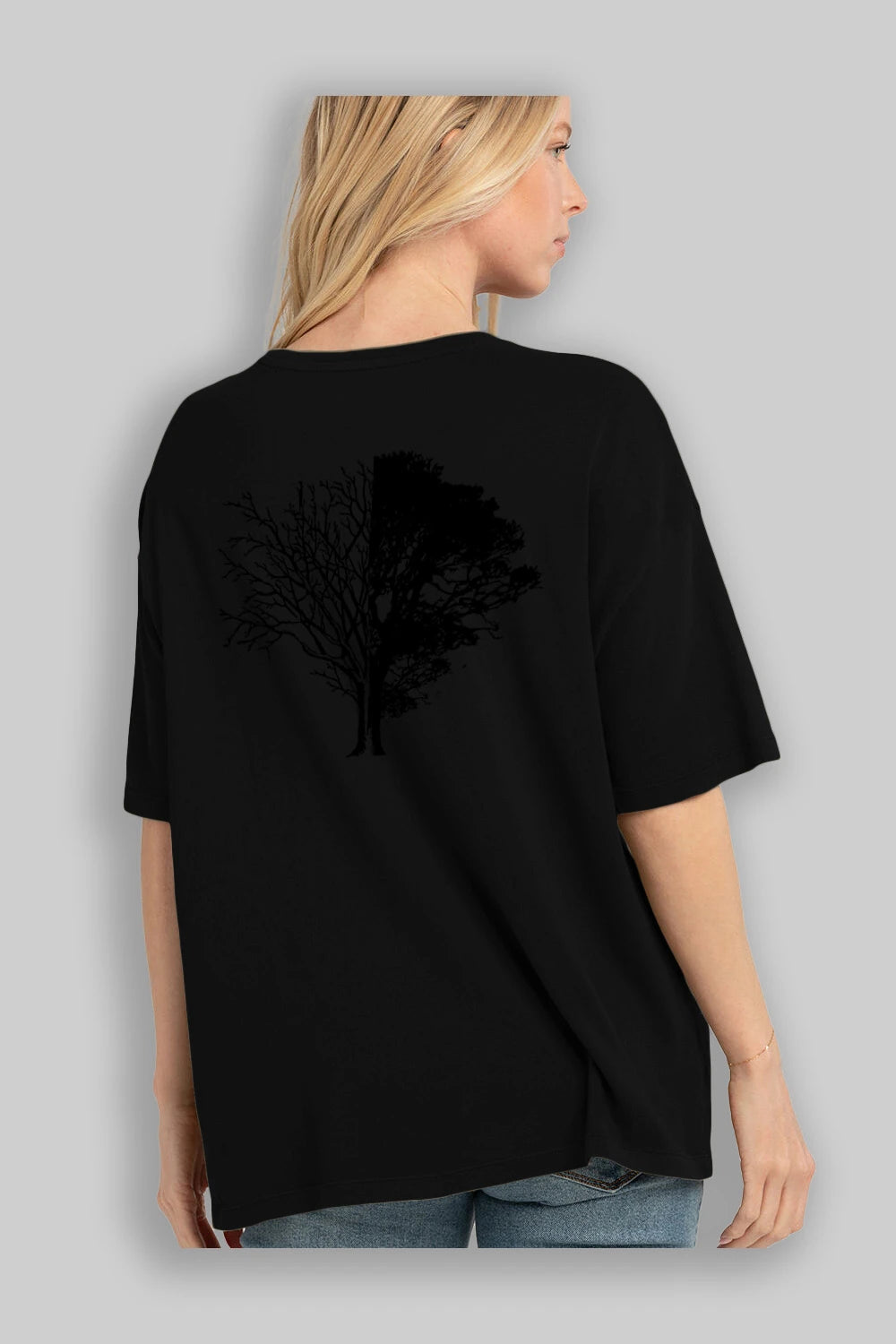 Life And Death Arka Baskılı Oversize t-shirt %100 pamuk Erkek Kadın Unisex