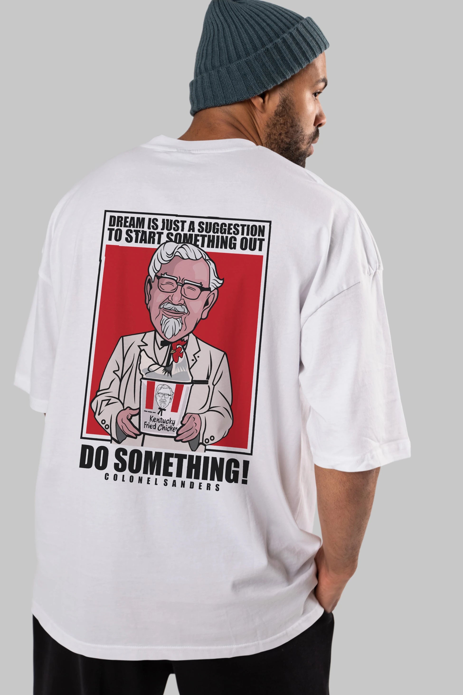 Colonel Sanders Arka Baskılı Oversize t-shirt Erkek Kadın Unisex %100 Pamuk tişort