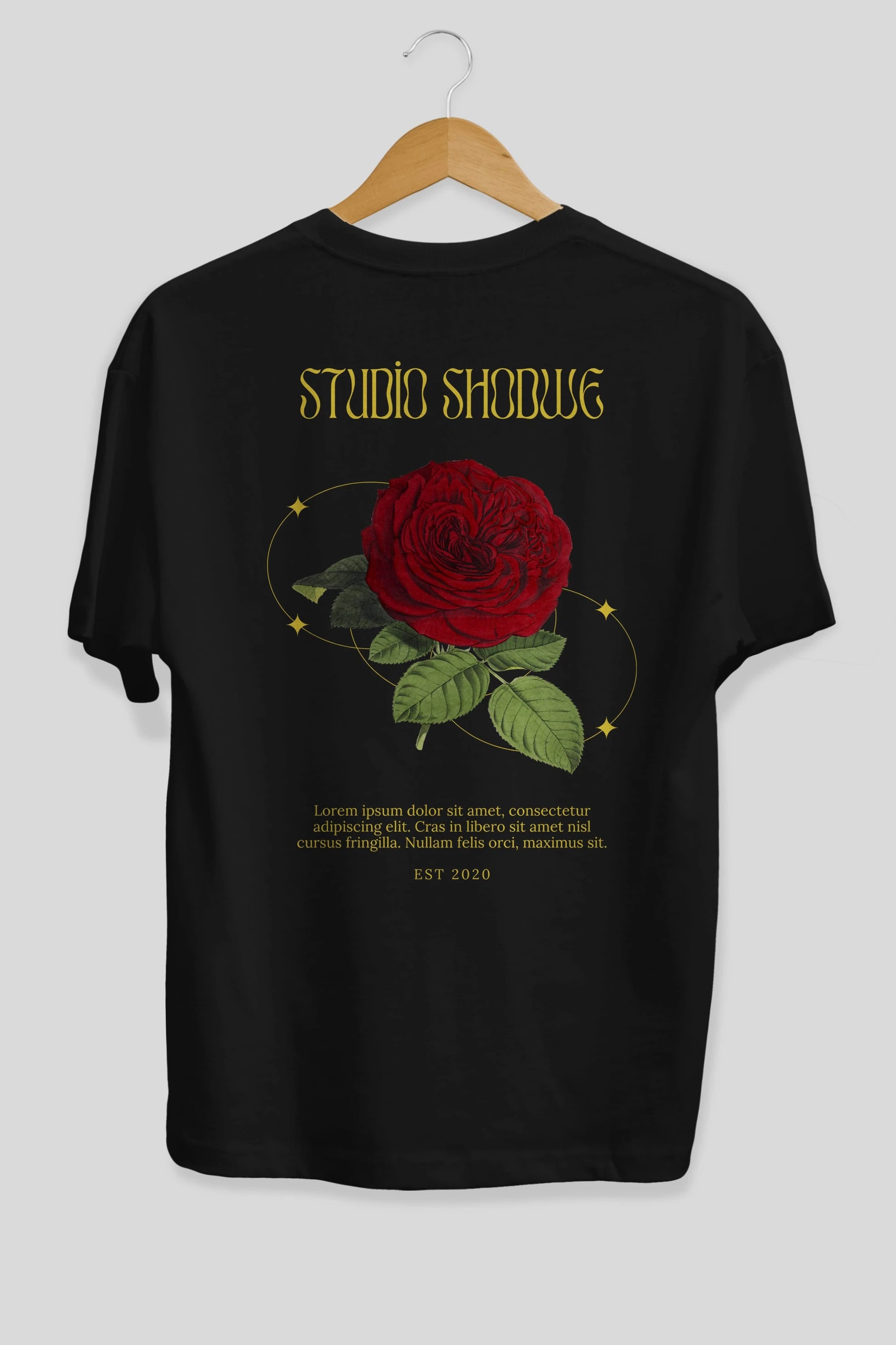 Studio Shodwe Rose Arka Baskılı Oversize t-shirt Erkek Kadın Unisex