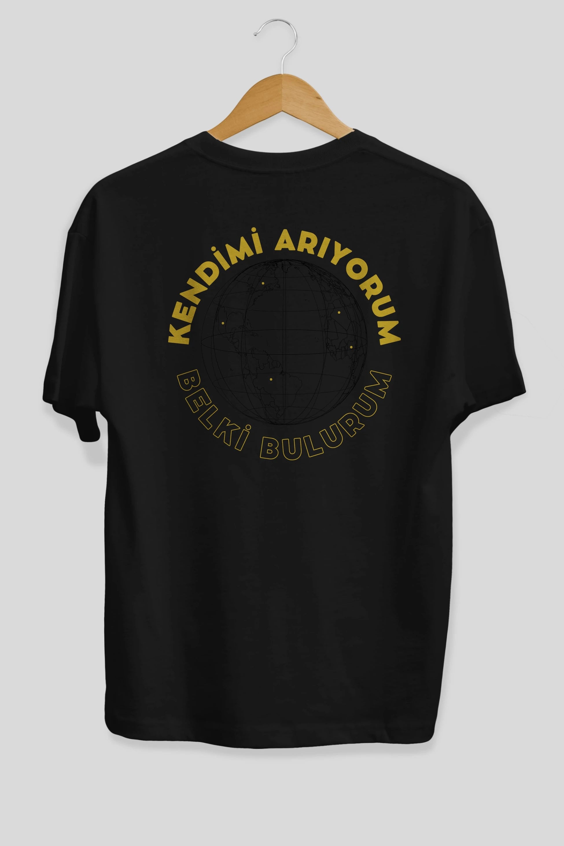 Kendimi Arıyorum Yazılı Arka Baskılı Oversize t-shirt Erkek Kadın Unisex