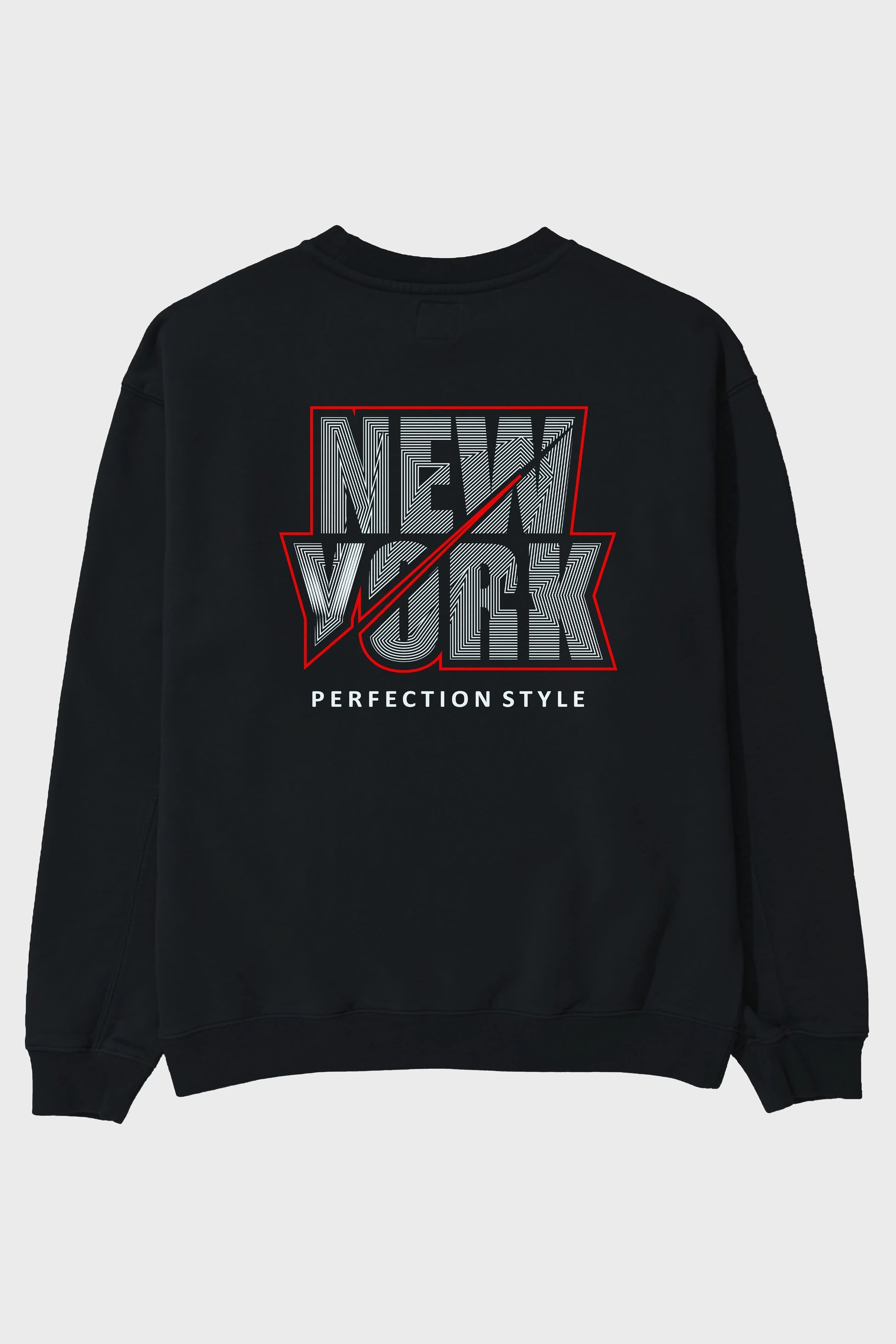 New York Perfection Style Arka Baskılı Oversize Sweatshirt Erkek Kadın Unisex