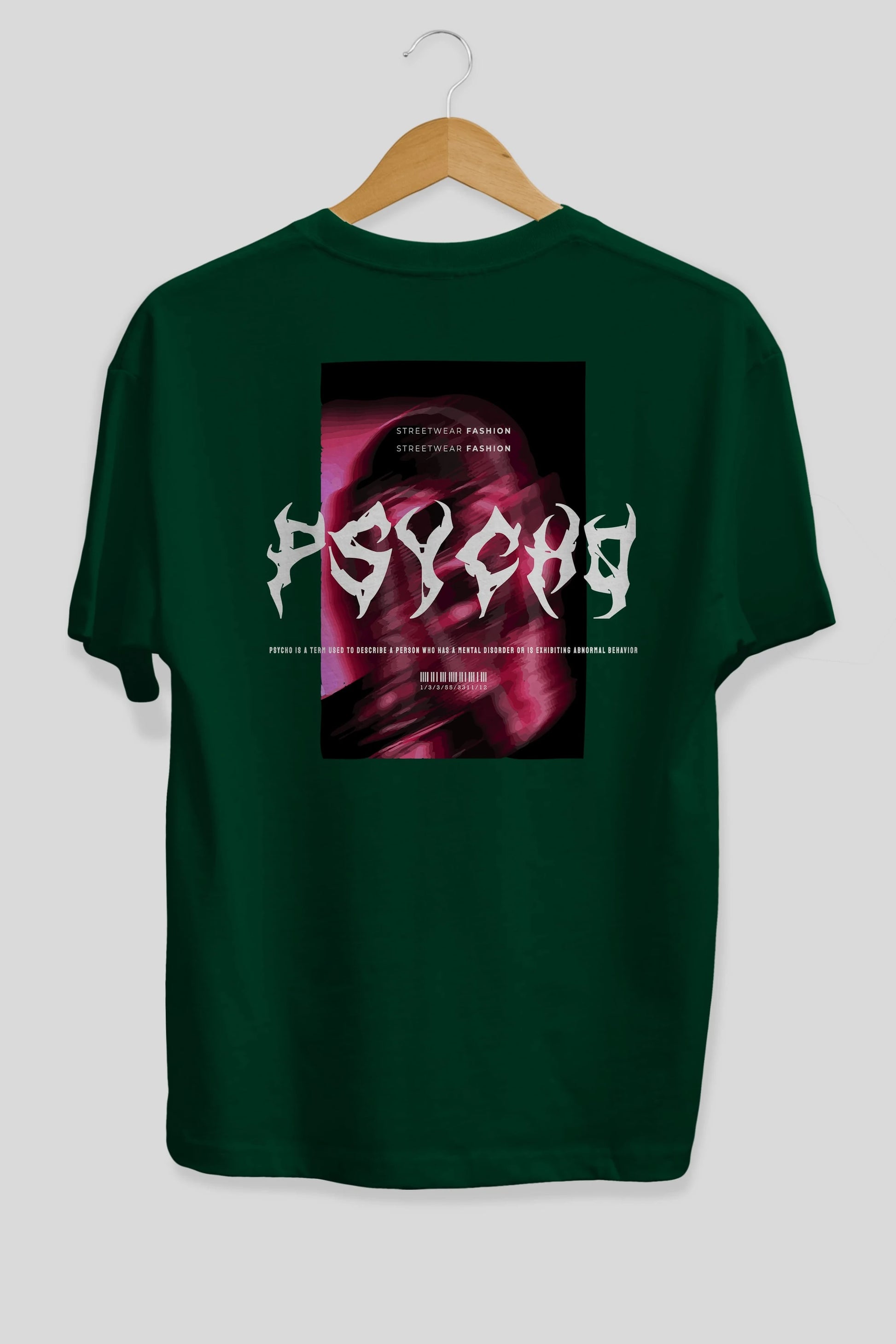 Psycho Streetwear Arka Baskılı Oversize t-shirt Erkek Kadın Unisex