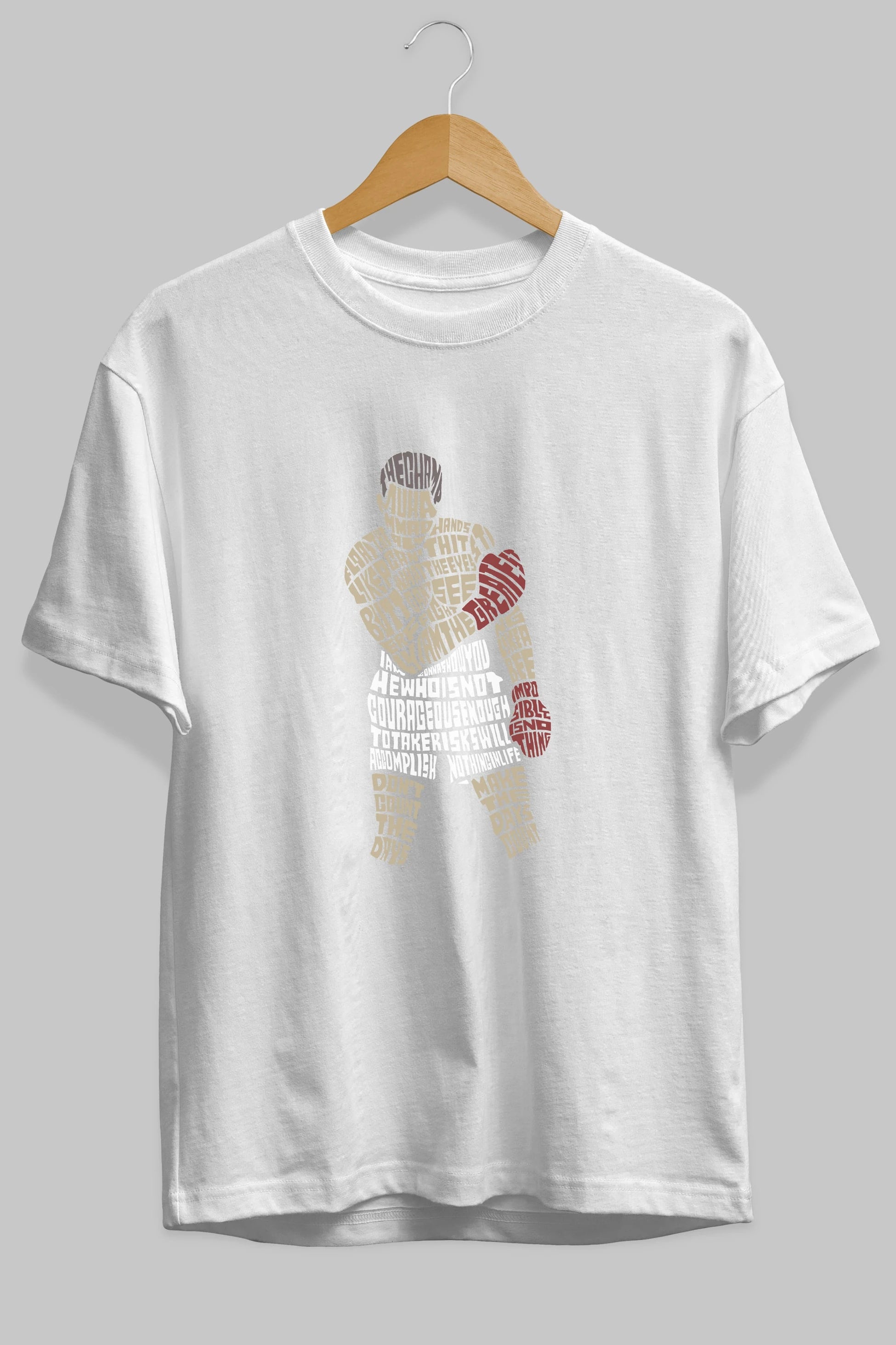 The Champ Muhammad Ali Ön Baskılı Oversize t-shirt %100 pamuk Erkek Kadın Unisex