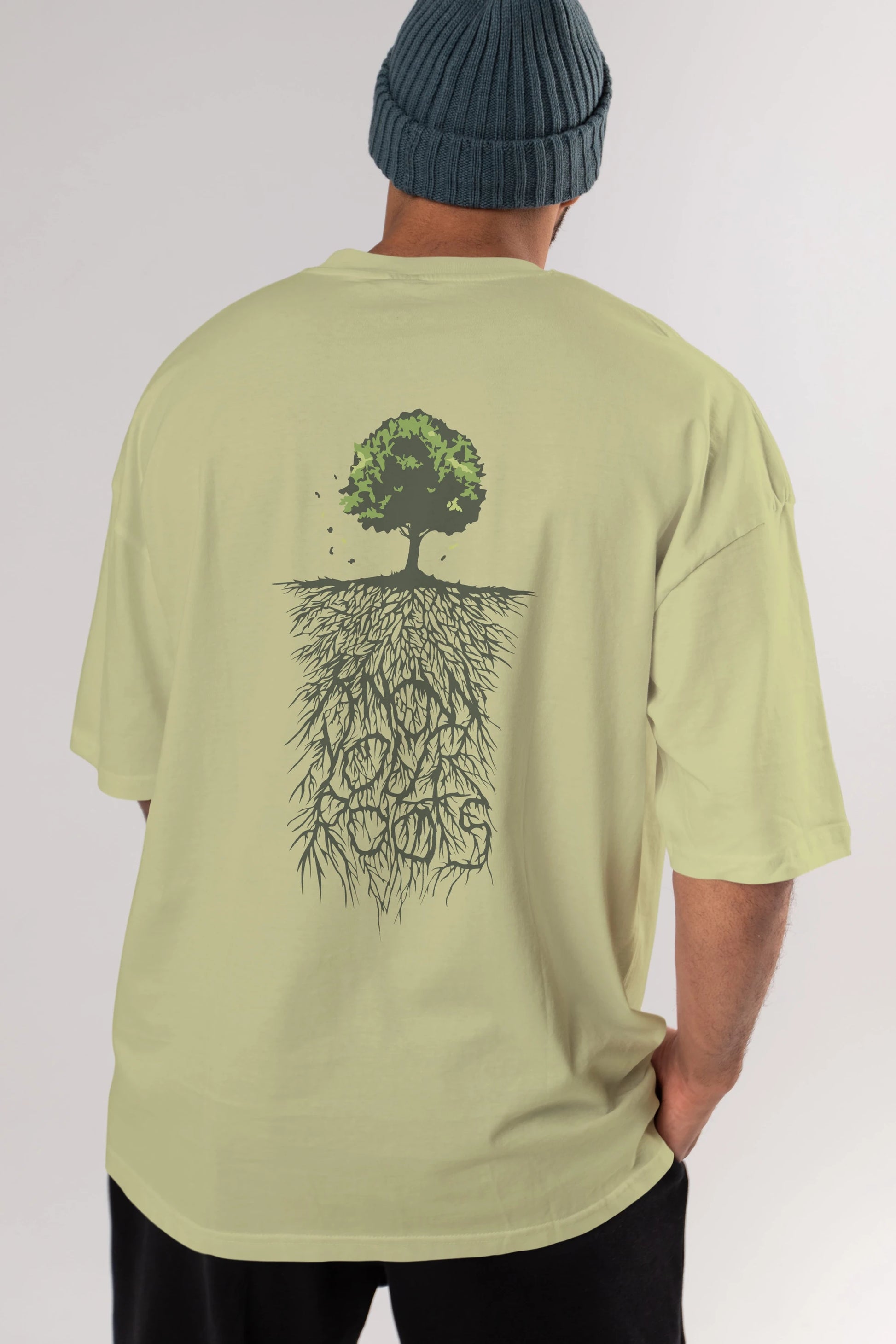 Know Your Roots Arka Baskılı Oversize t-shirt %100 pamuk Erkek Kadın Unisex