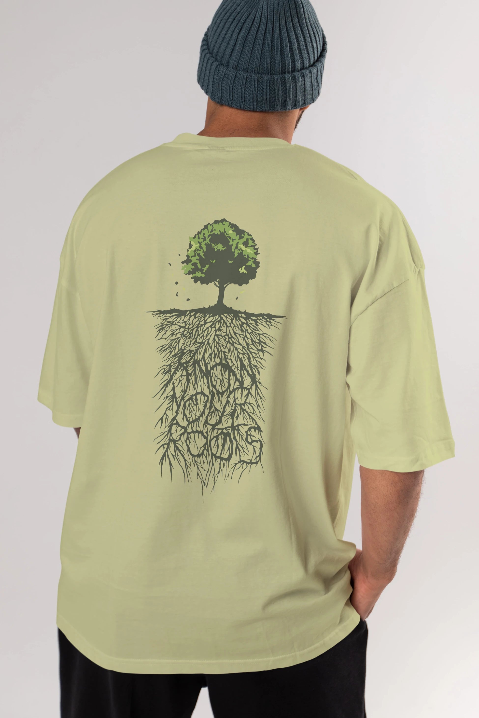 Know Your Roots Arka Baskılı Oversize t-shirt %100 pamuk Erkek Kadın Unisex