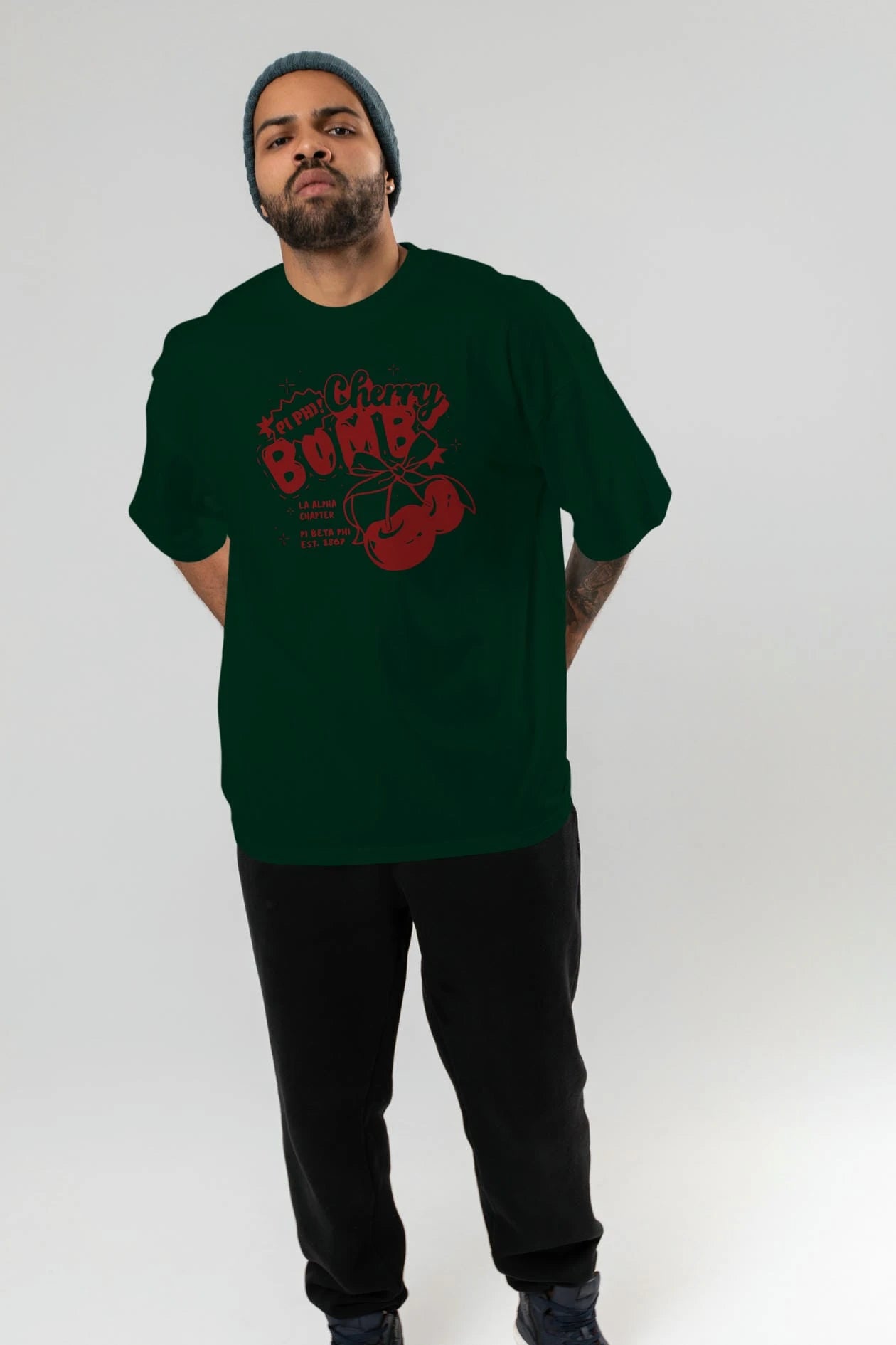 Cherry Bomb Cherries Ön Baskılı Oversize t-shirt Erkek Kadın Pamuk Bisiklet Yaka tişort