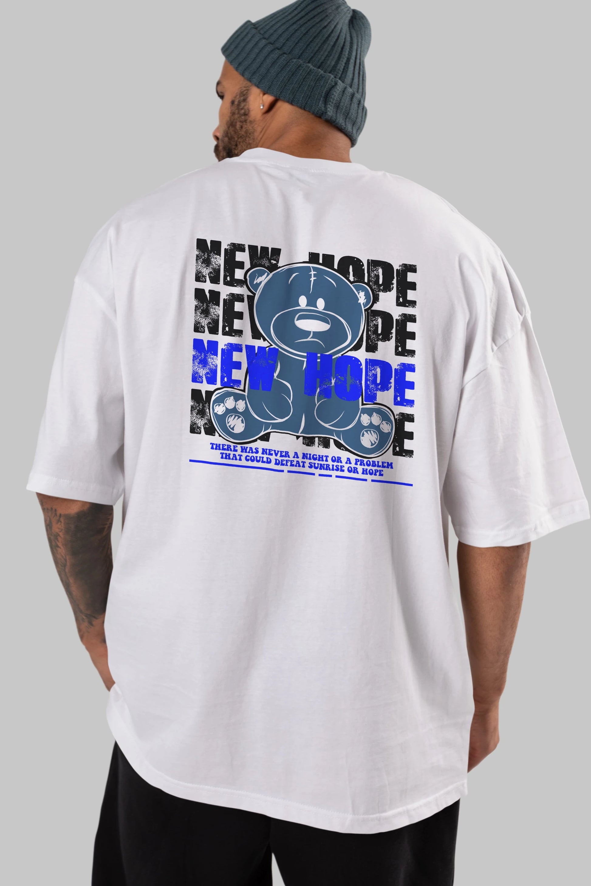 Teddy Bear New Hope Arka Baskılı Oversize t-shirt Erkek Kadın Unisex