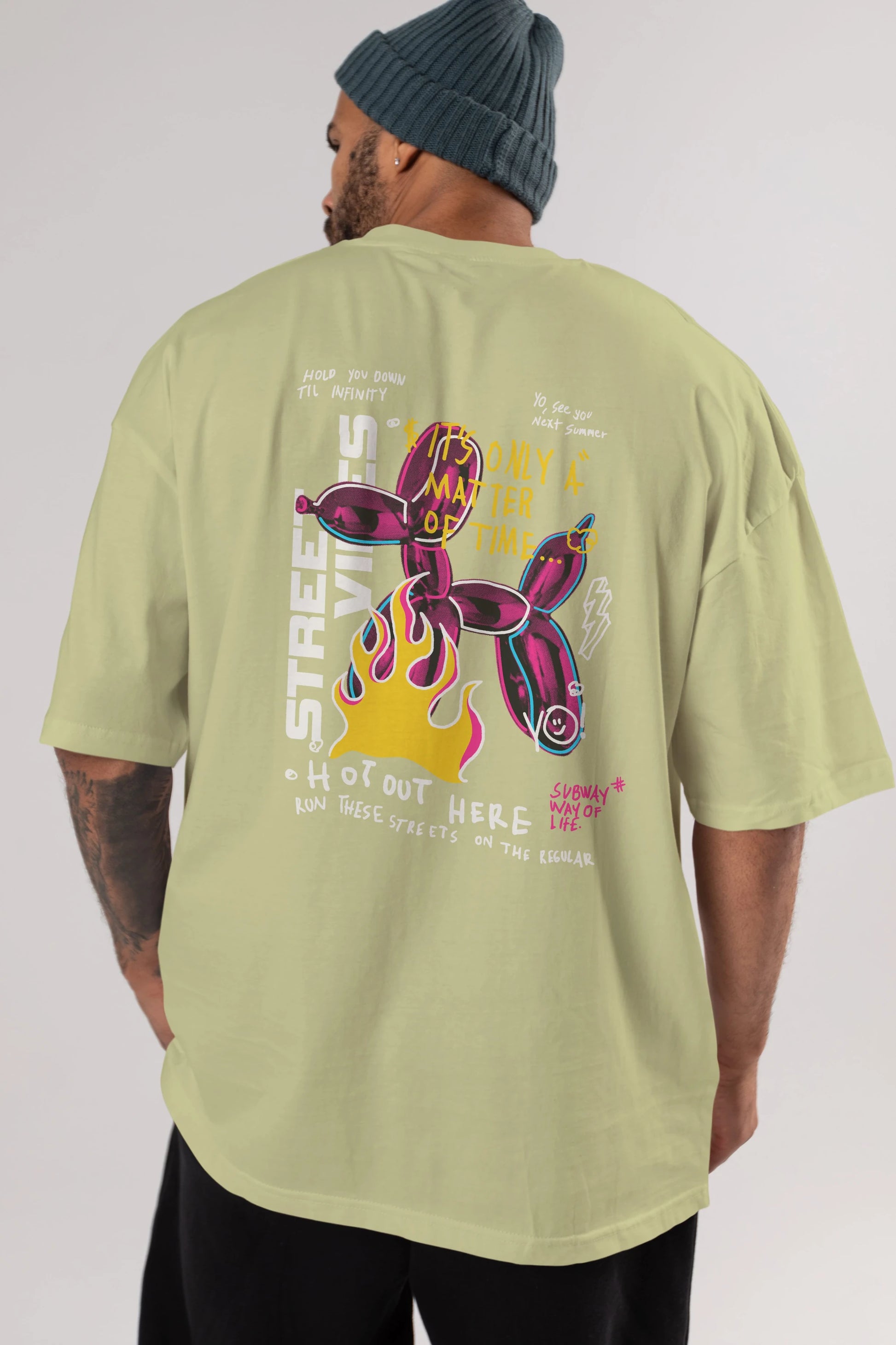 Street Vibes Arka Baskılı Oversize t-shirt Erkek Kadın Unisex