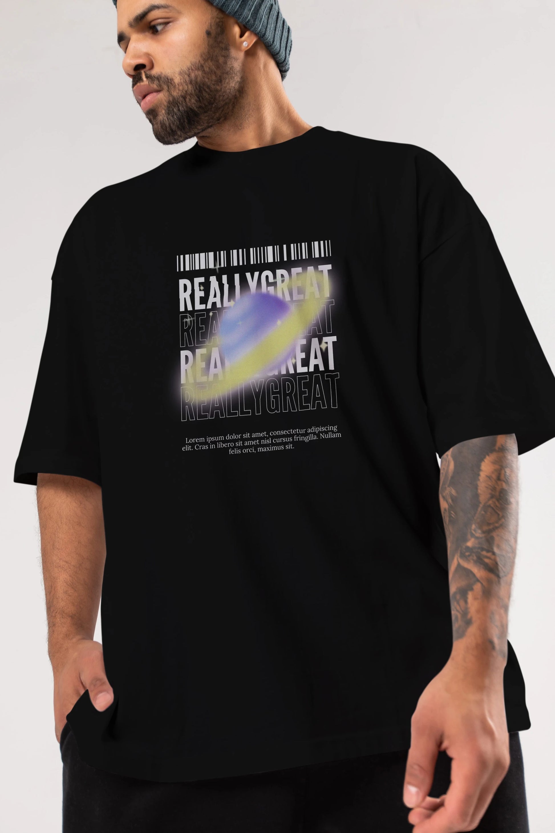 Really Great 2 Yazılı Ön Baskılı Oversize t-shirt Erkek Kadın Unisex