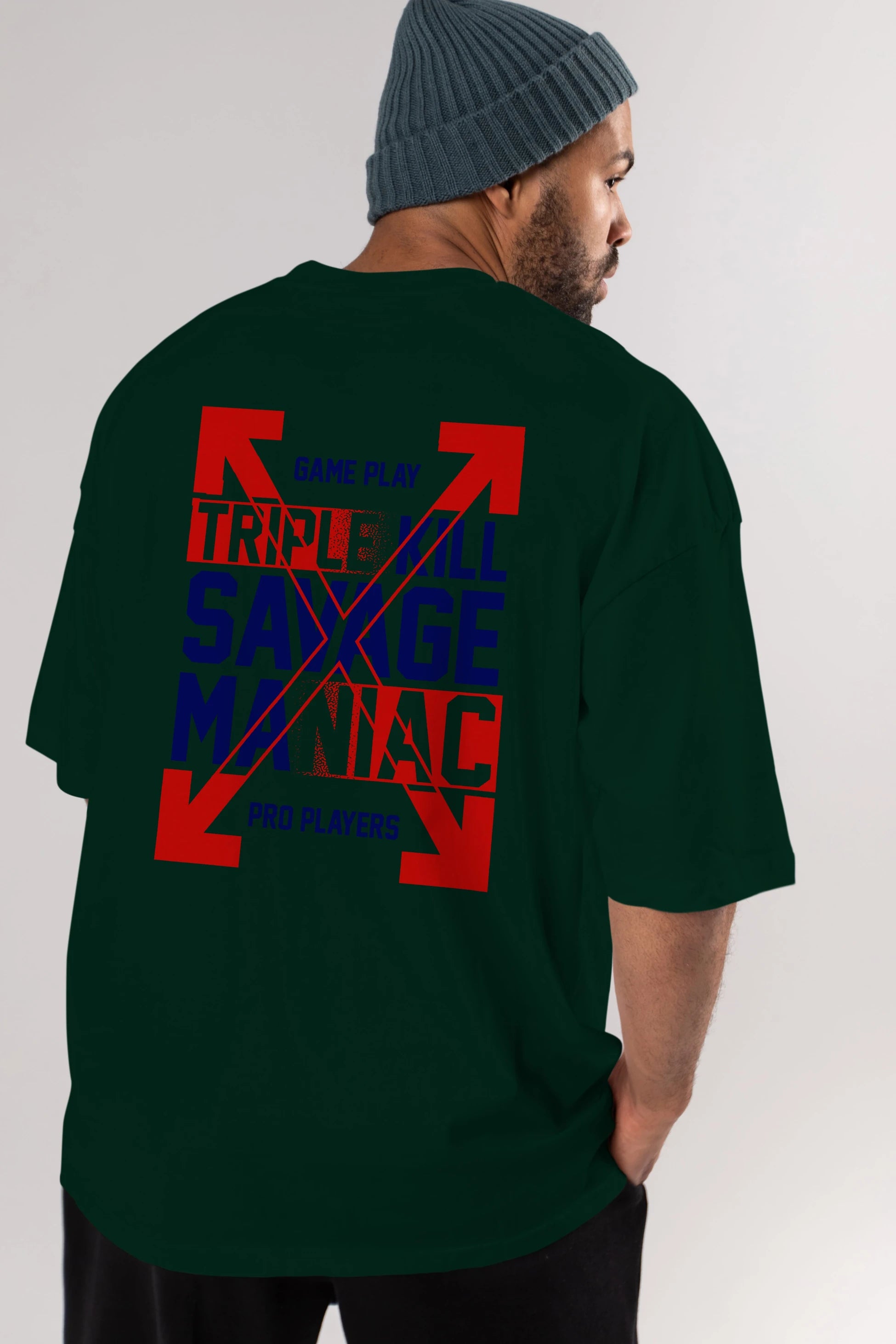Kill Savage Arka Baskılı Oversize t-shirt Erkek Kadın Unisex