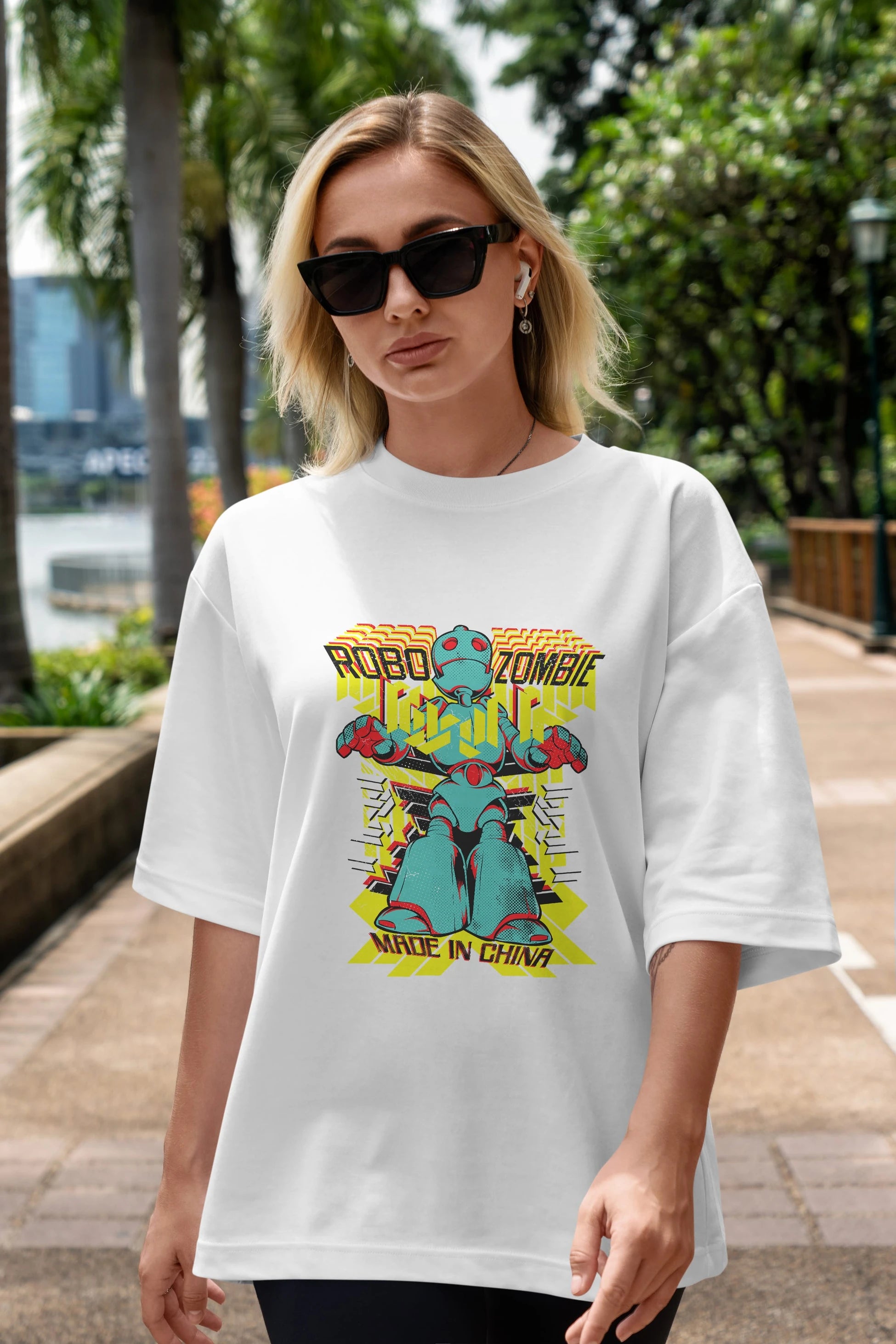 Robo Zombie Ön Baskılı Oversize t-shirt Erkek Kadın Unisex