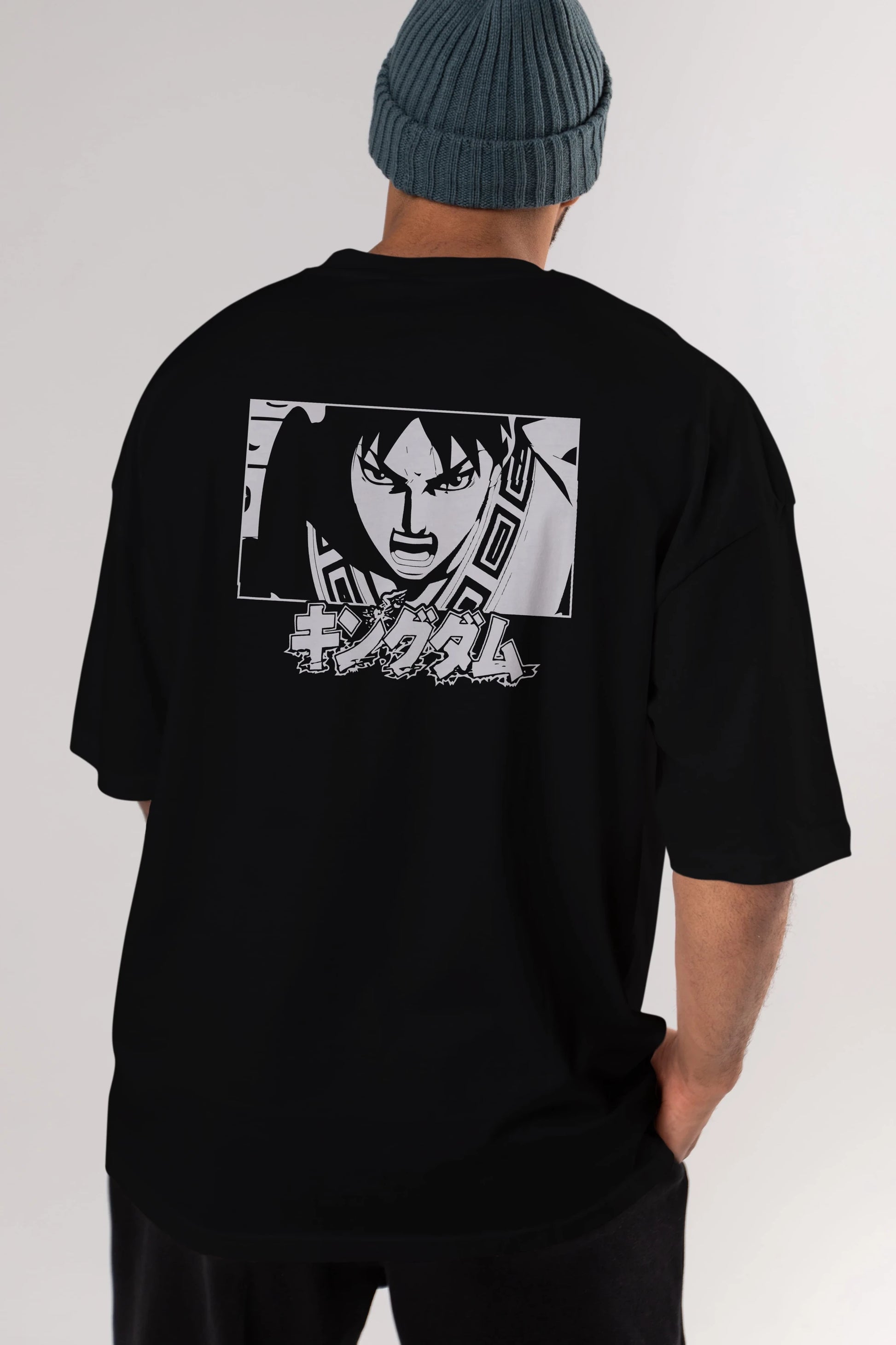 Xin 1 Anime Arka Baskılı Oversize t-shirt Erkek Kadın Unisex