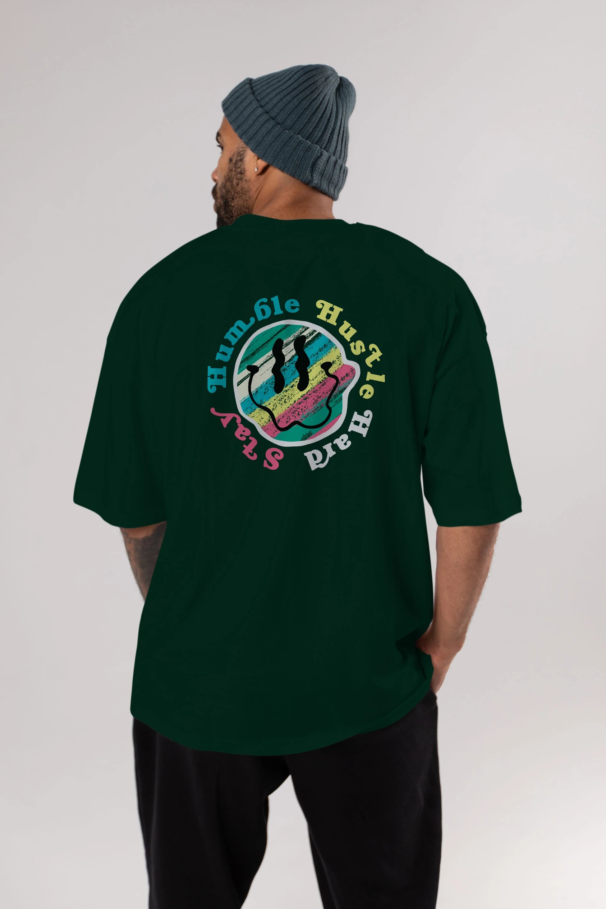 Stay Humble 2 Arka Baskılı Oversize t-shirt Erkek Kadın Unisex