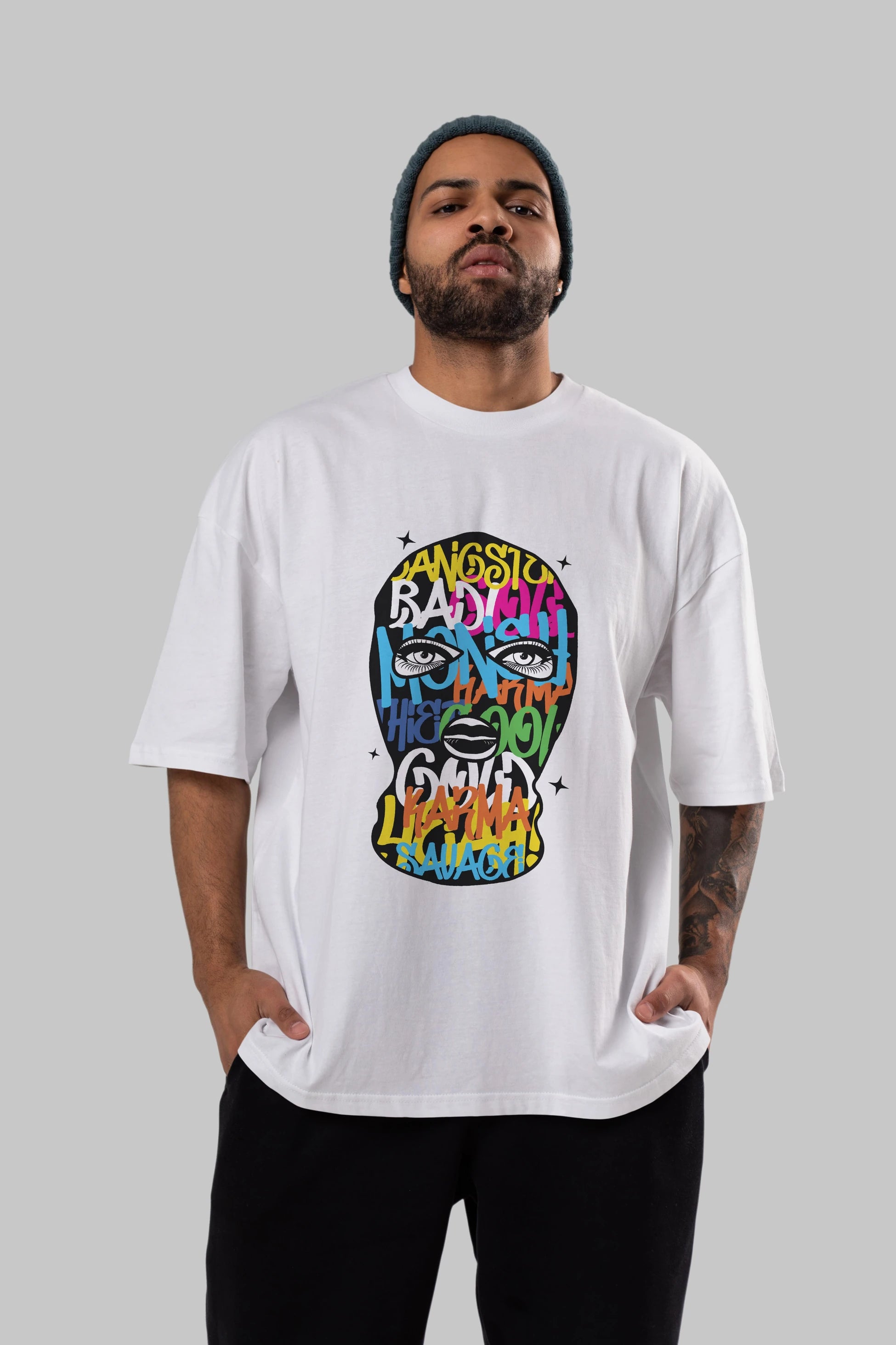 Karma Savage Ön Baskılı Oversize t-shirt Erkek Kadın Unisex