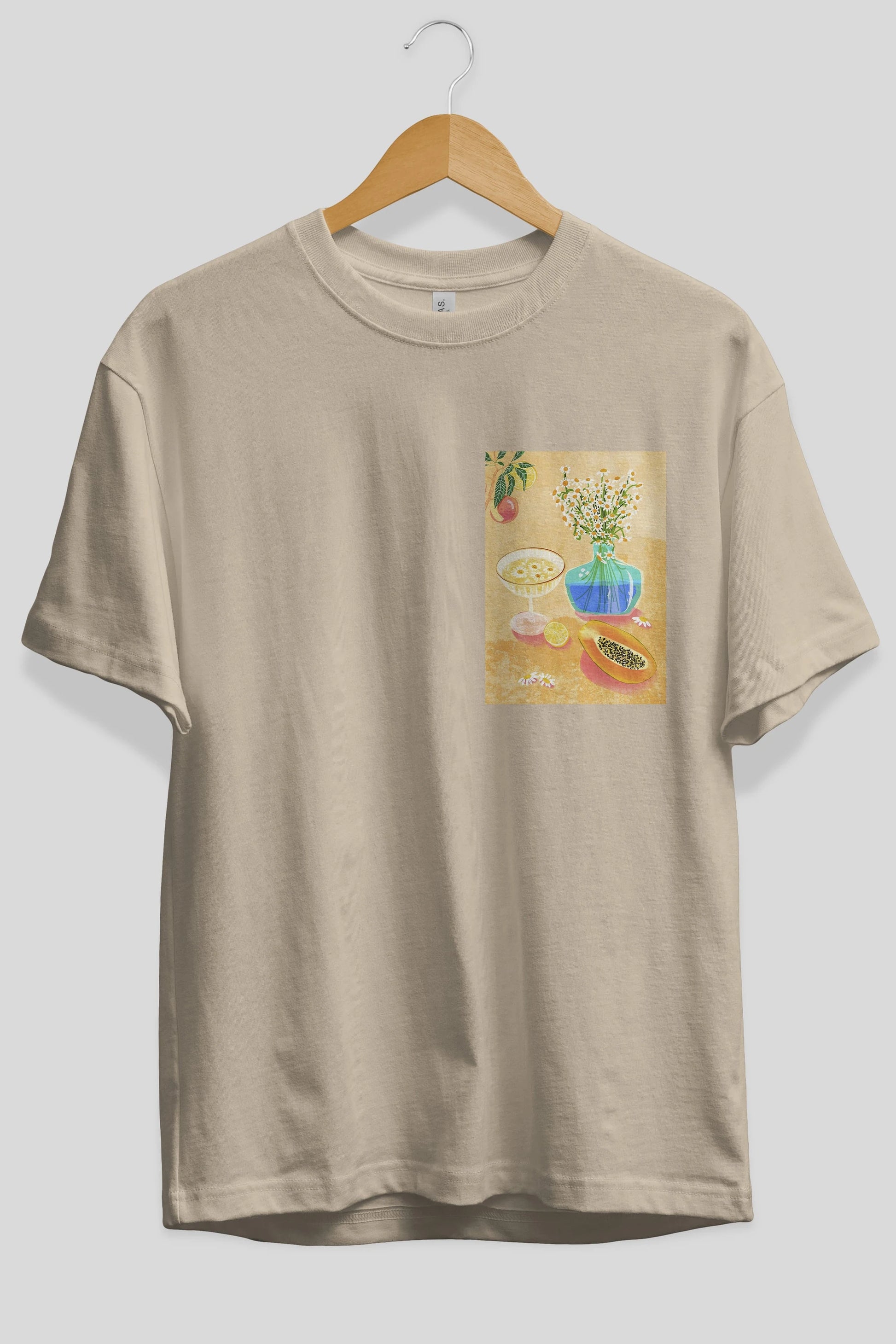 Cheers 2 Ön Sol Baskılı Oversize t-shirt Erkek Kadın Unisex %100 Pamuk Bisiklet Yaka tişort