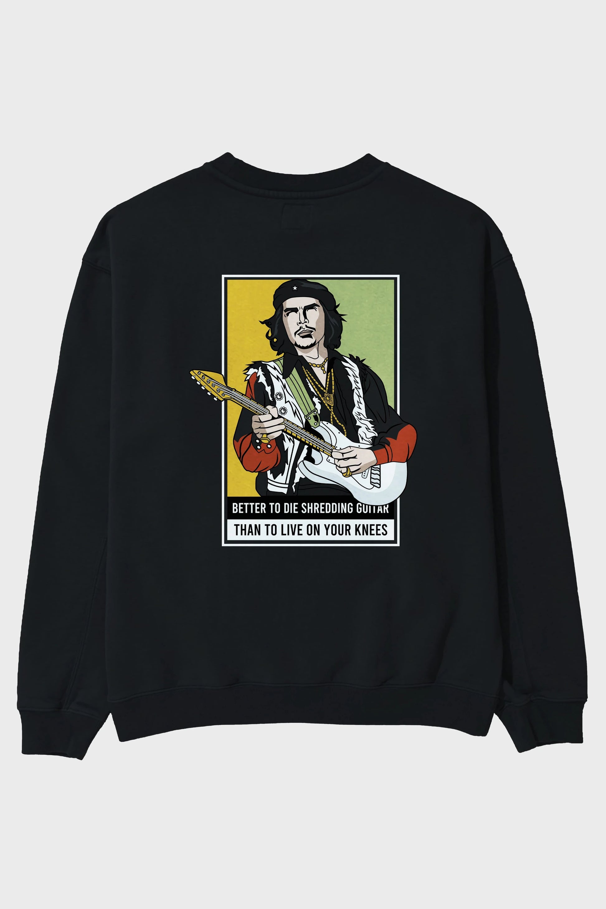 Che Guevara Hendrix Arka Baskılı Oversize Sweatshirt Erkek Kadın Unisex