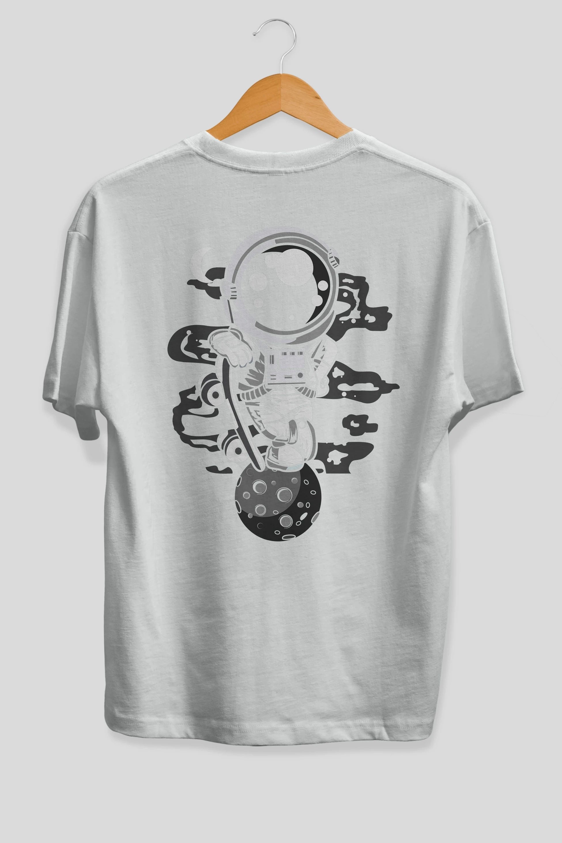 Astronaut Skater Boy Arka Baskılı Oversize t-shirt Erkek Kadın Unisex
