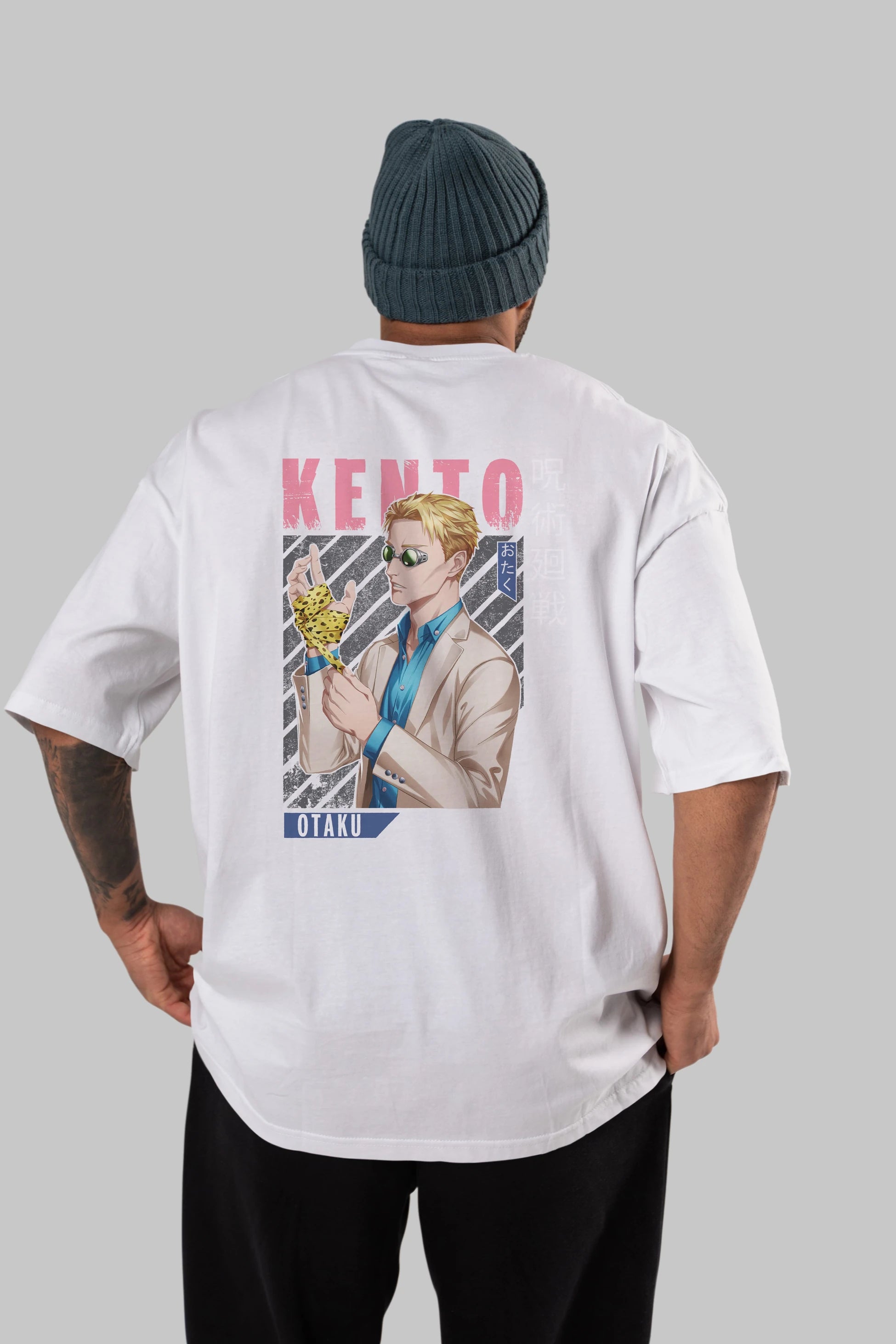 Kento Nanami Anime Arka Baskılı Oversize t-shirt Erkek Kadın Unisex