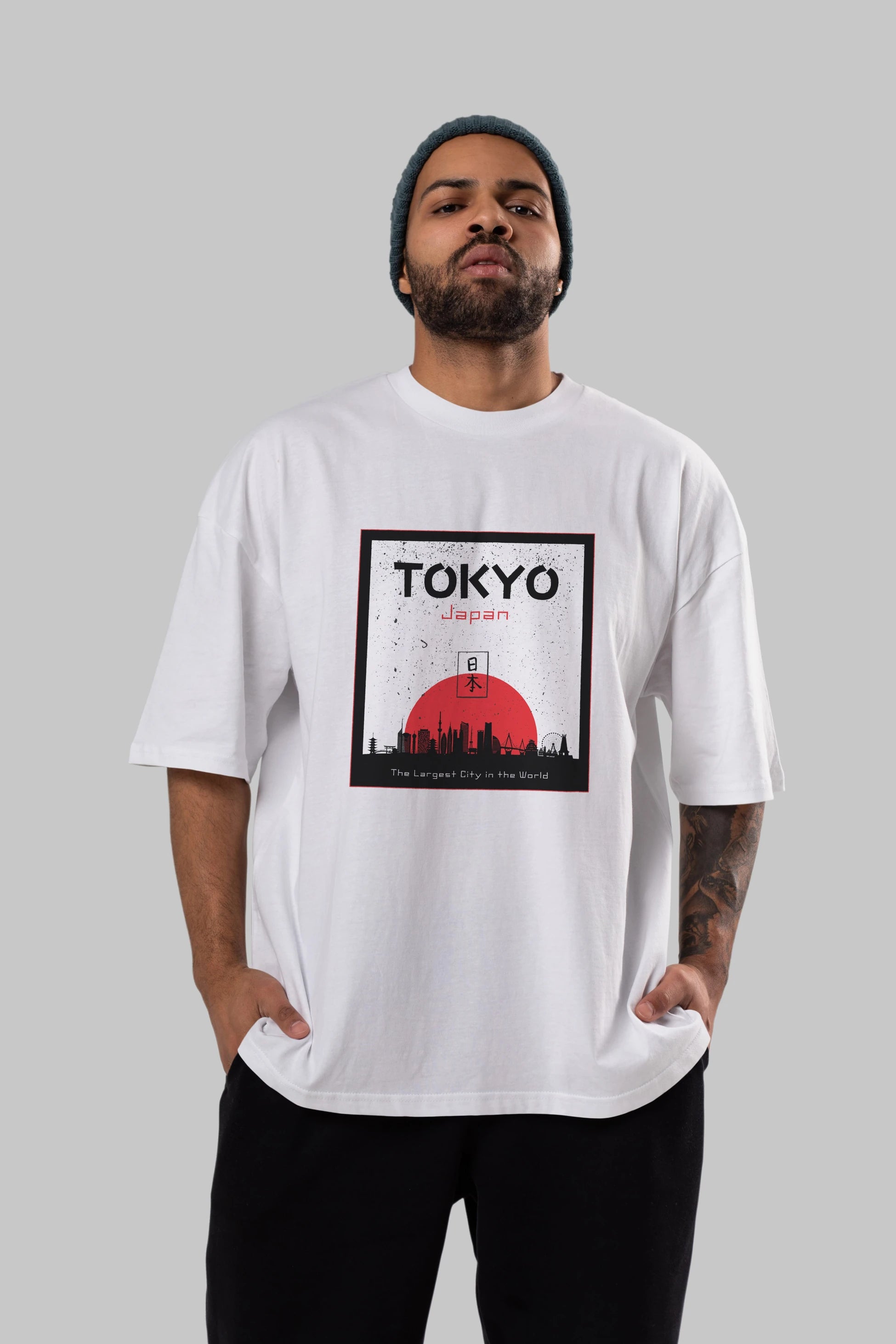 Tokyo Japan Yazılı Ön Baskılı Oversize t-shirt Erkek Kadın Unisex