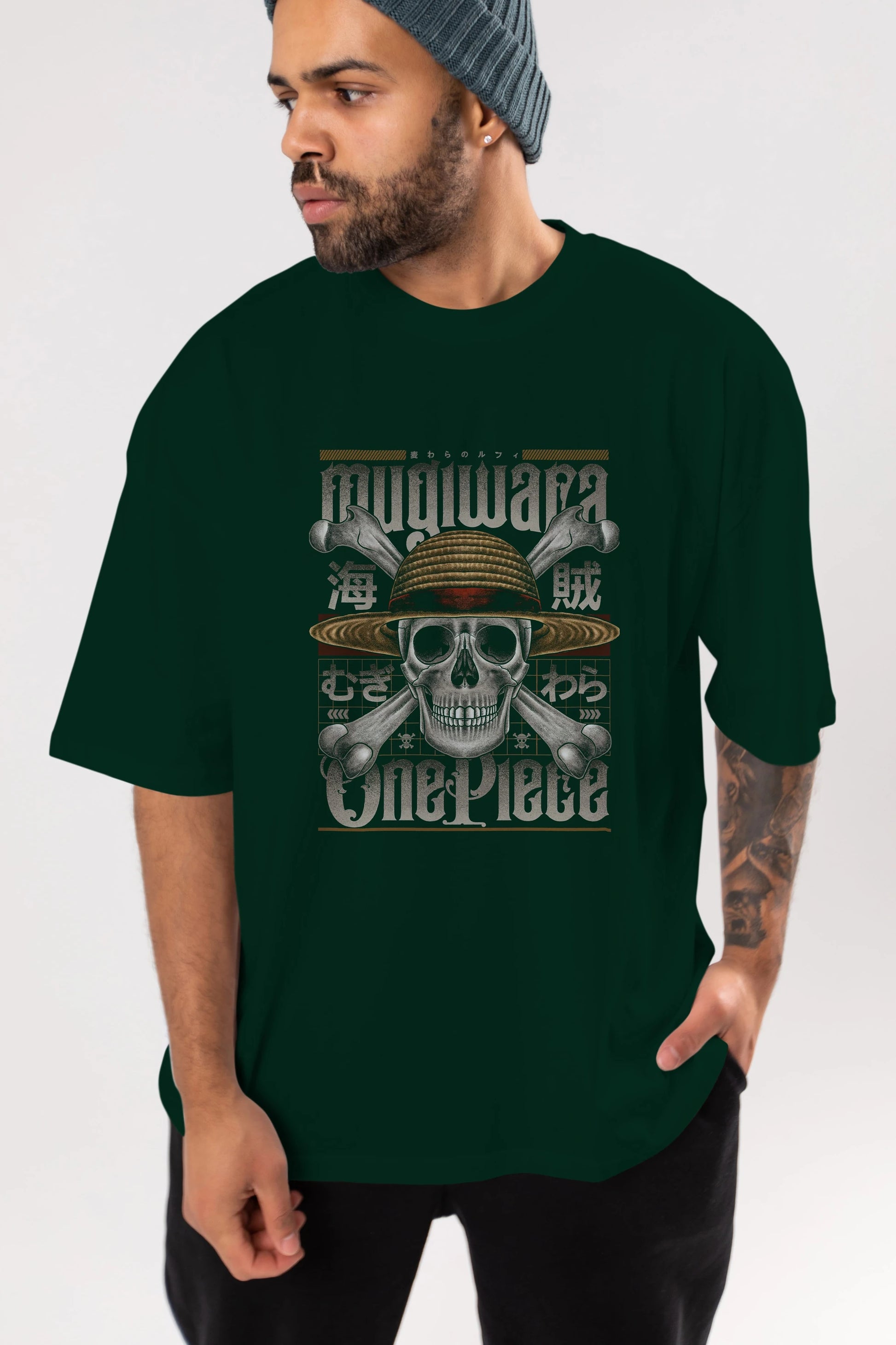 ONE PIECE (2) Anime Ön Baskılı Oversize t-shirt %100 pamuk Erkek Kadın Unisex