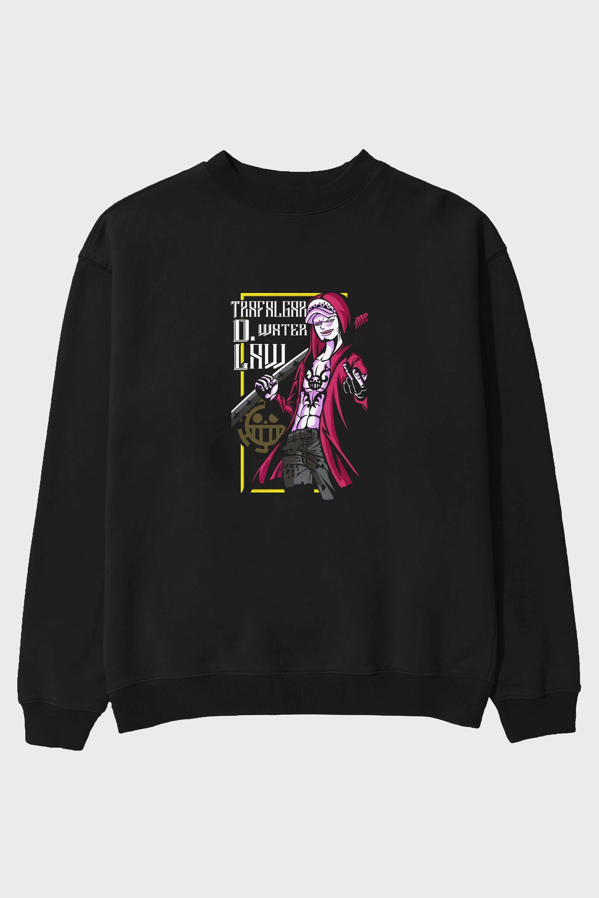 Trafalgar D. Water Law Ön Baskılı Anime Oversize Sweatshirt Erkek Kadın Unisex