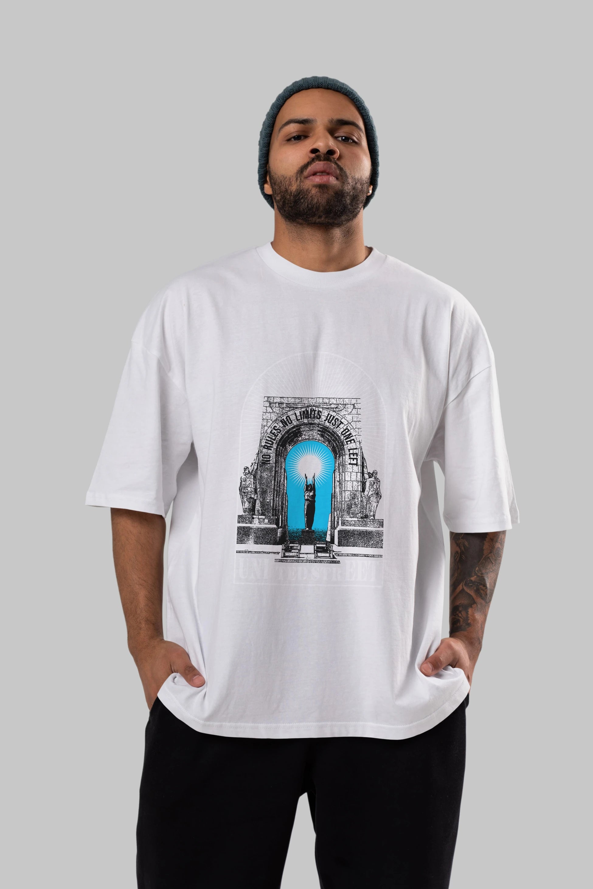 No Rules No Limits Ön Baskılı Oversize t-shirt Erkek Kadın Unisex