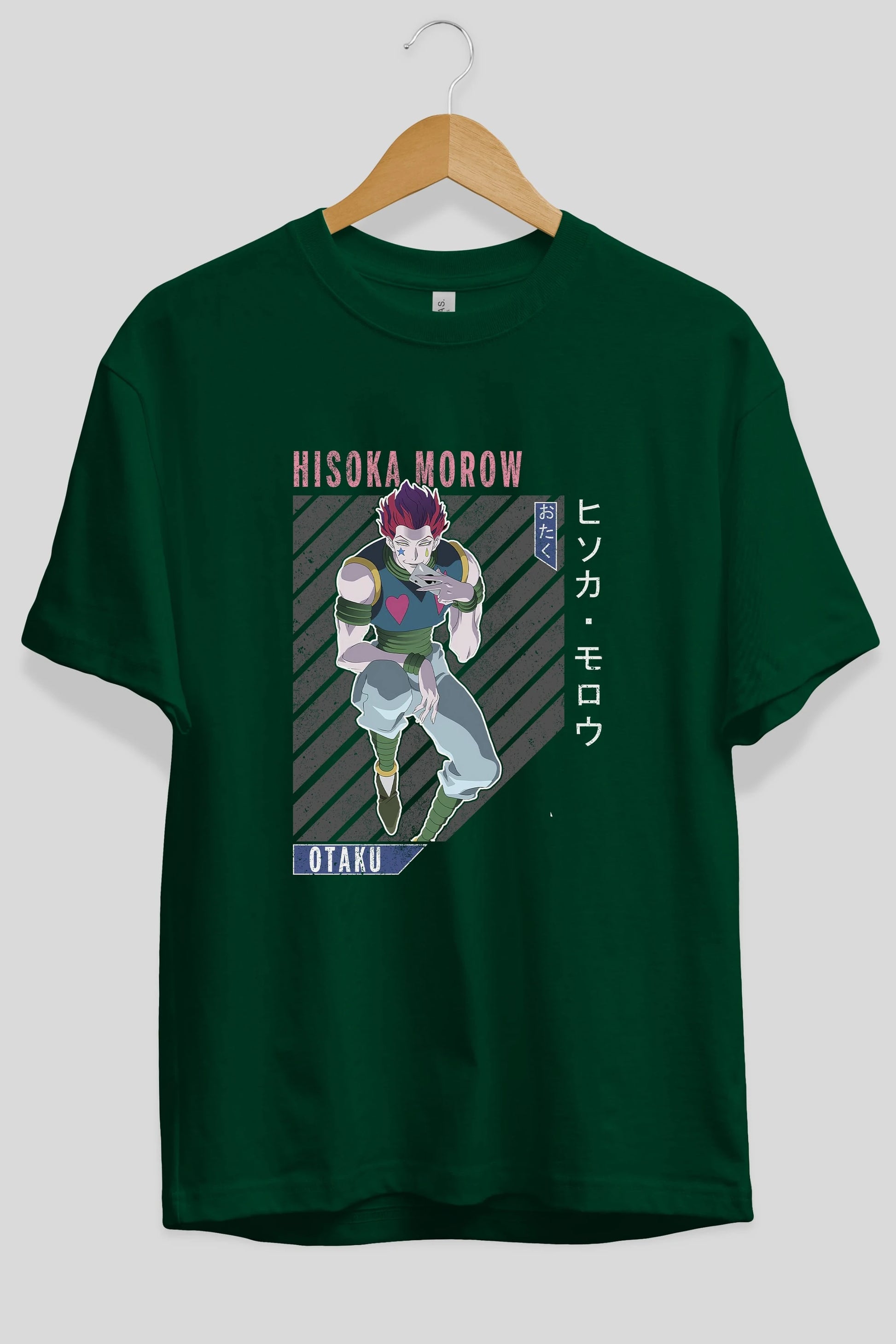 Hisoka Morow 2 2 Anime Ön Baskılı Oversize t-shirt %100 pamuk Erkek Kadın Unisex