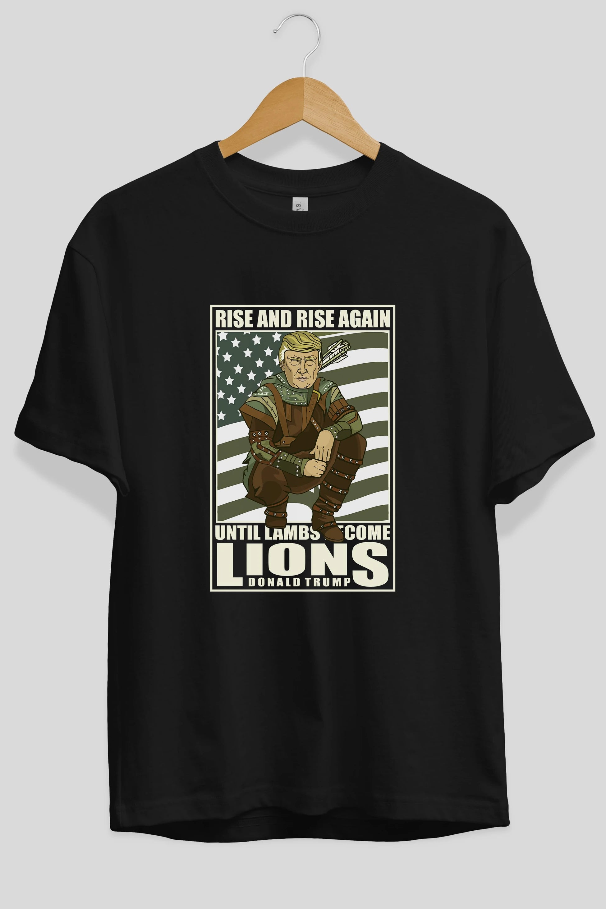 Robin Hood Trump Ön Baskılı Oversize t-shirt Erkek Kadın Unisex %100 Pamuk tişort