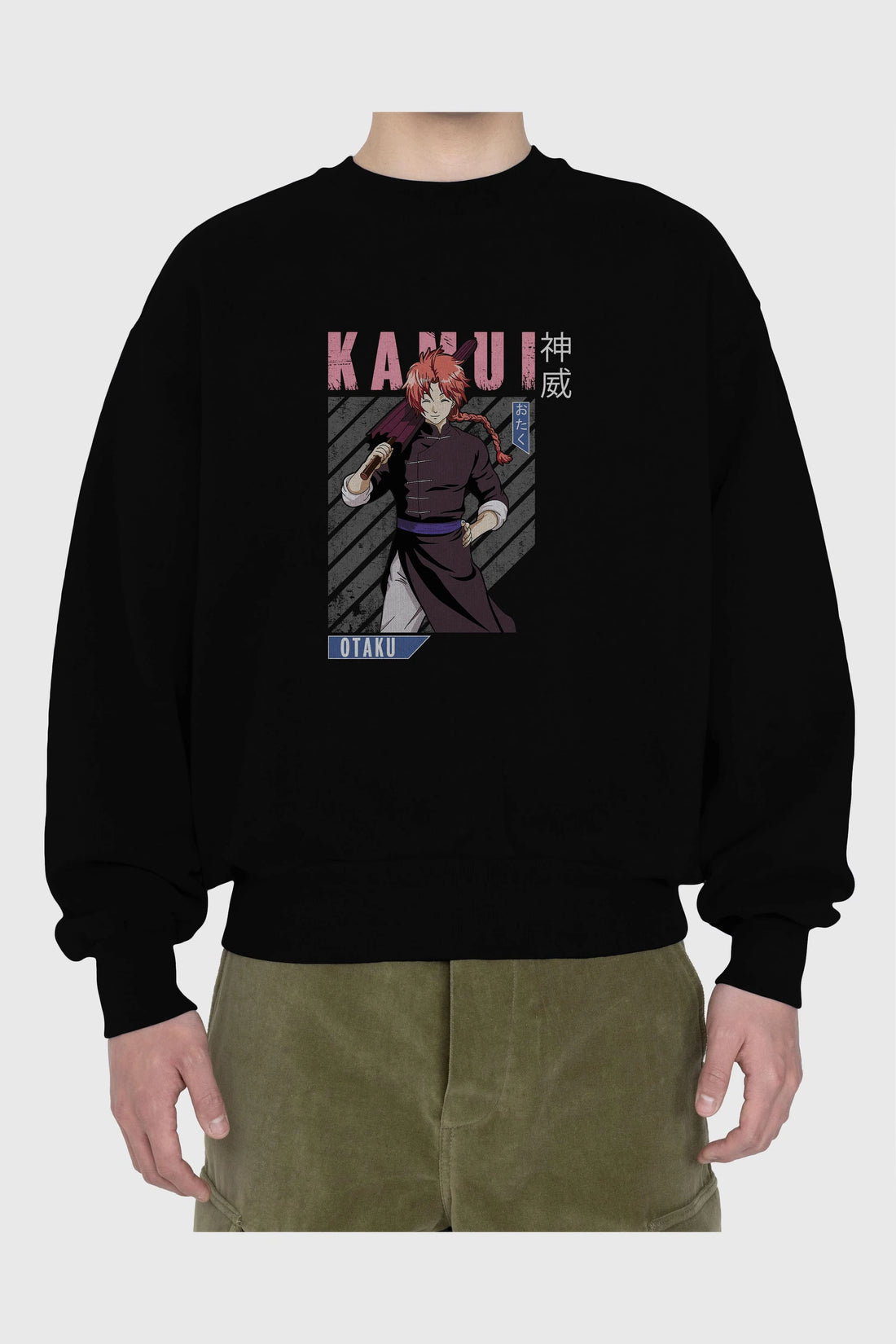 Kamui GINTAMA 1 Anime Ön Baskılı Oversize Sweatshirt Erkek Kadın Unisex