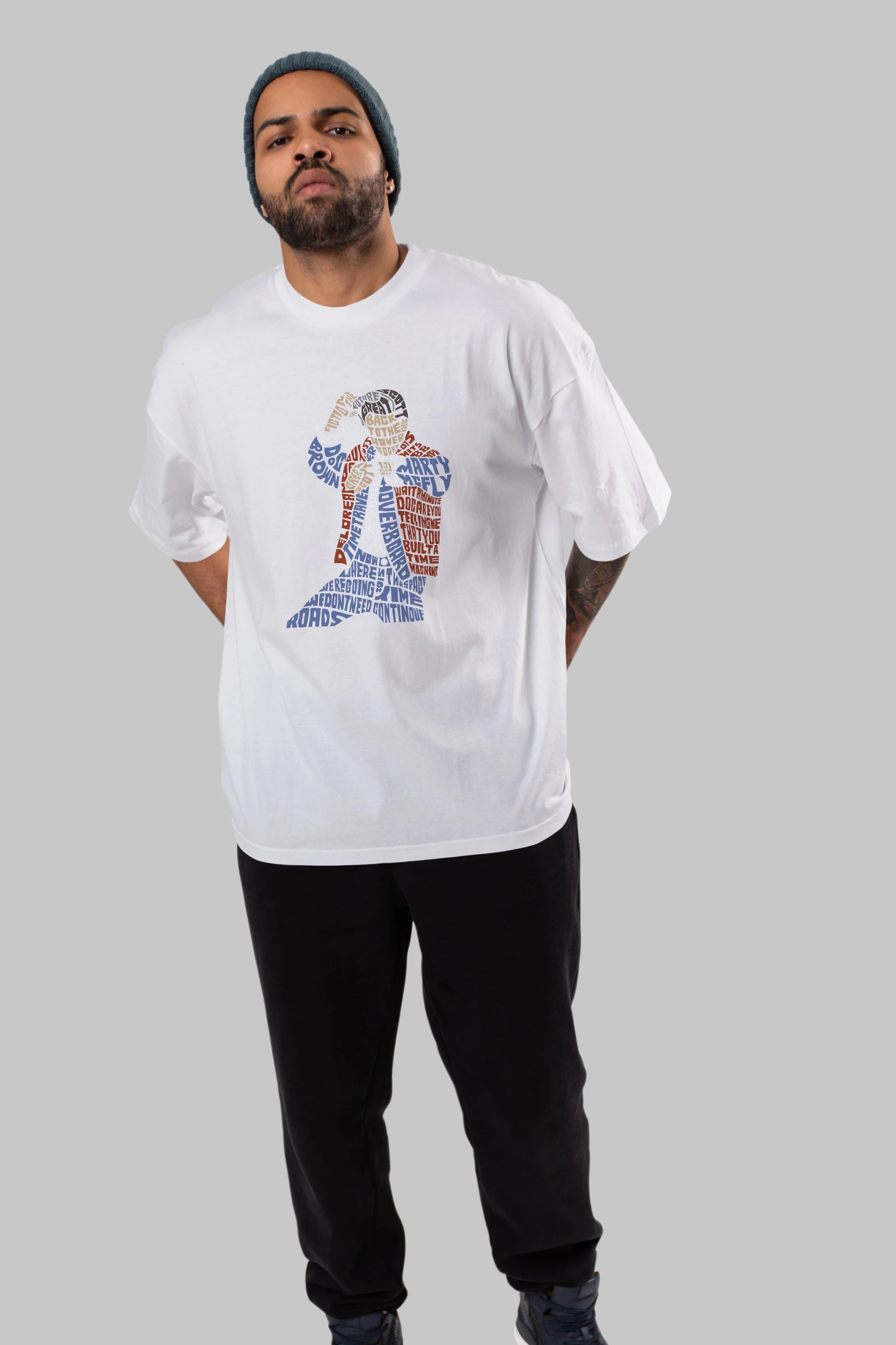 Back To The Hoverboard Ön Baskılı Oversize t-shirt %100 pamuk Erkek Kadın Unisex