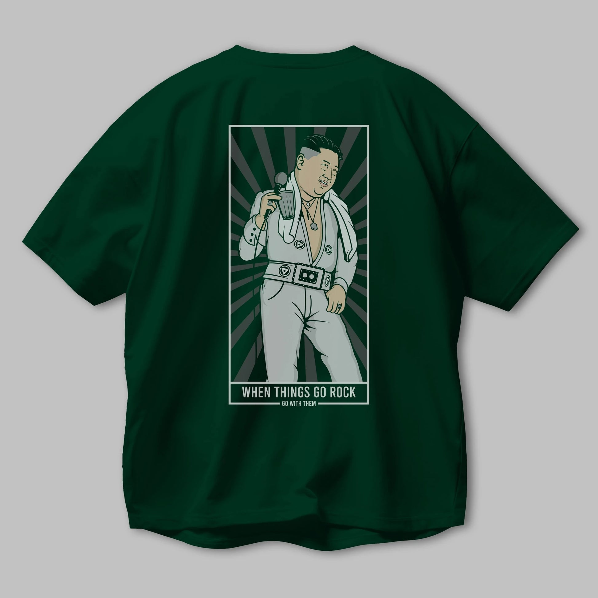 Kim Elvis Arka Baskılı Oversize t-shirt Erkek Kadın Unisex %100 Pamuk tişort
