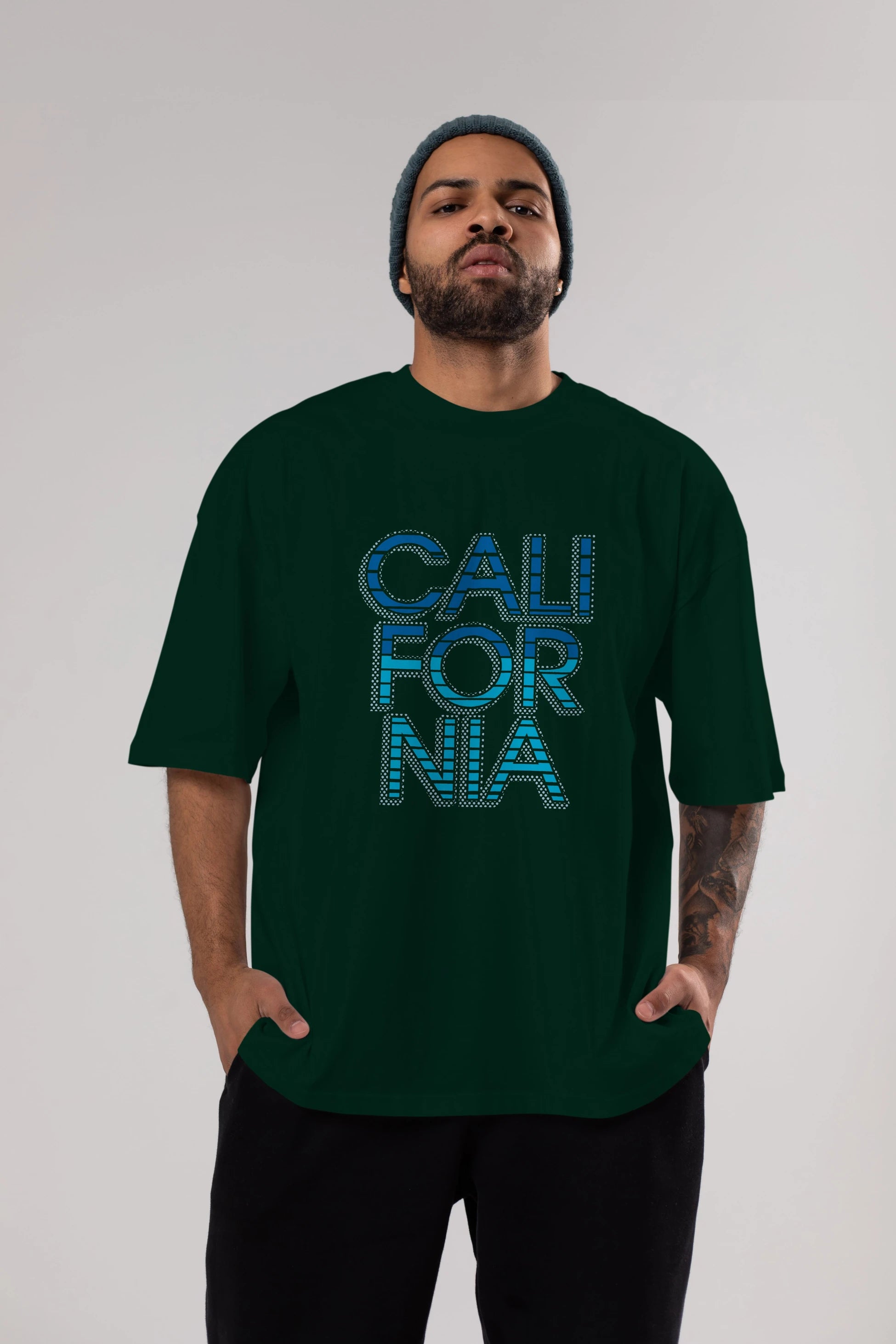 California 3 Ön Baskılı Oversize t-shirt Erkek Kadın Unisex
