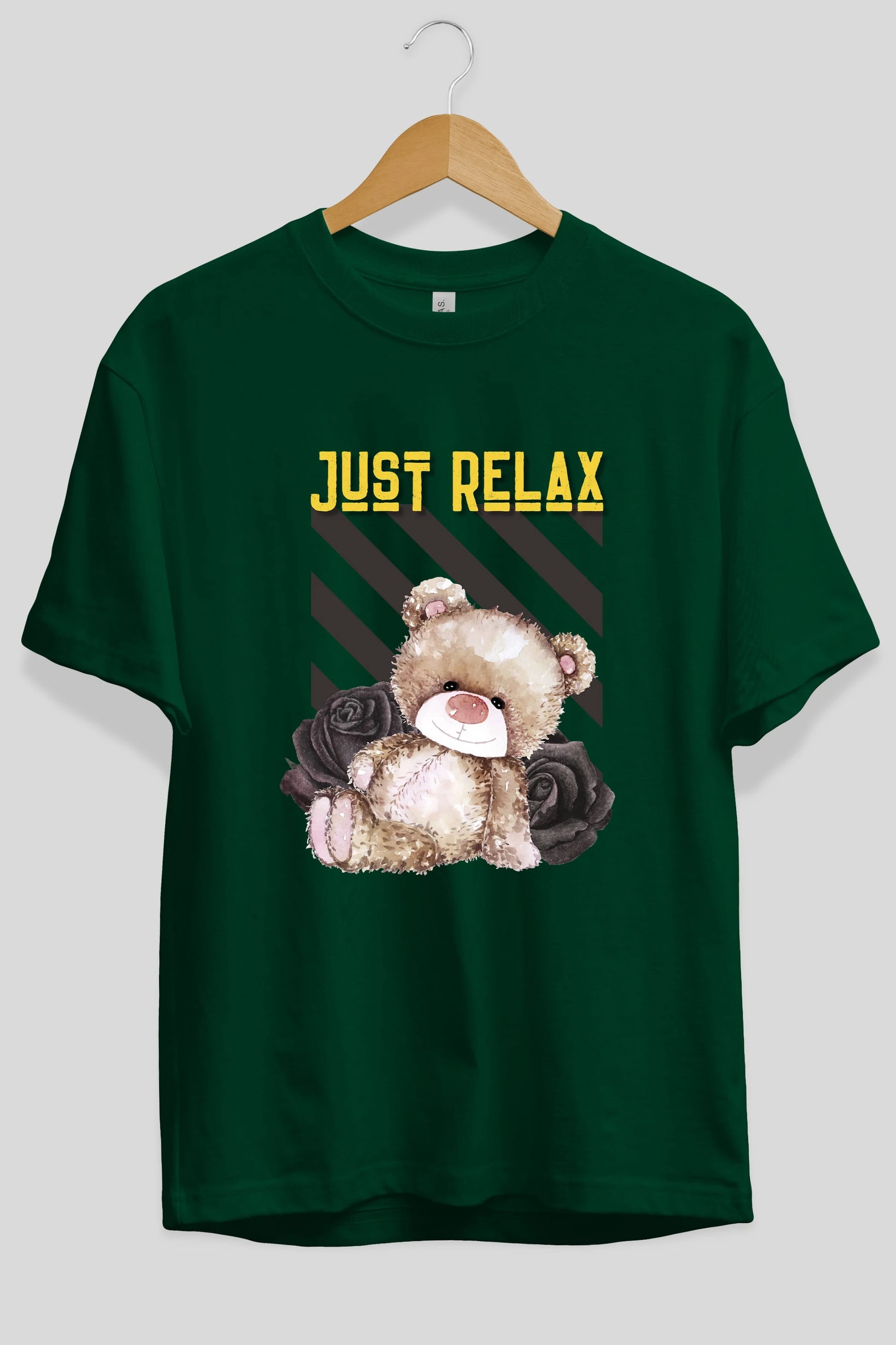 Just Relax Teddy Bear Ön Baskılı Oversize t-shirt Erkek Kadın Unisex