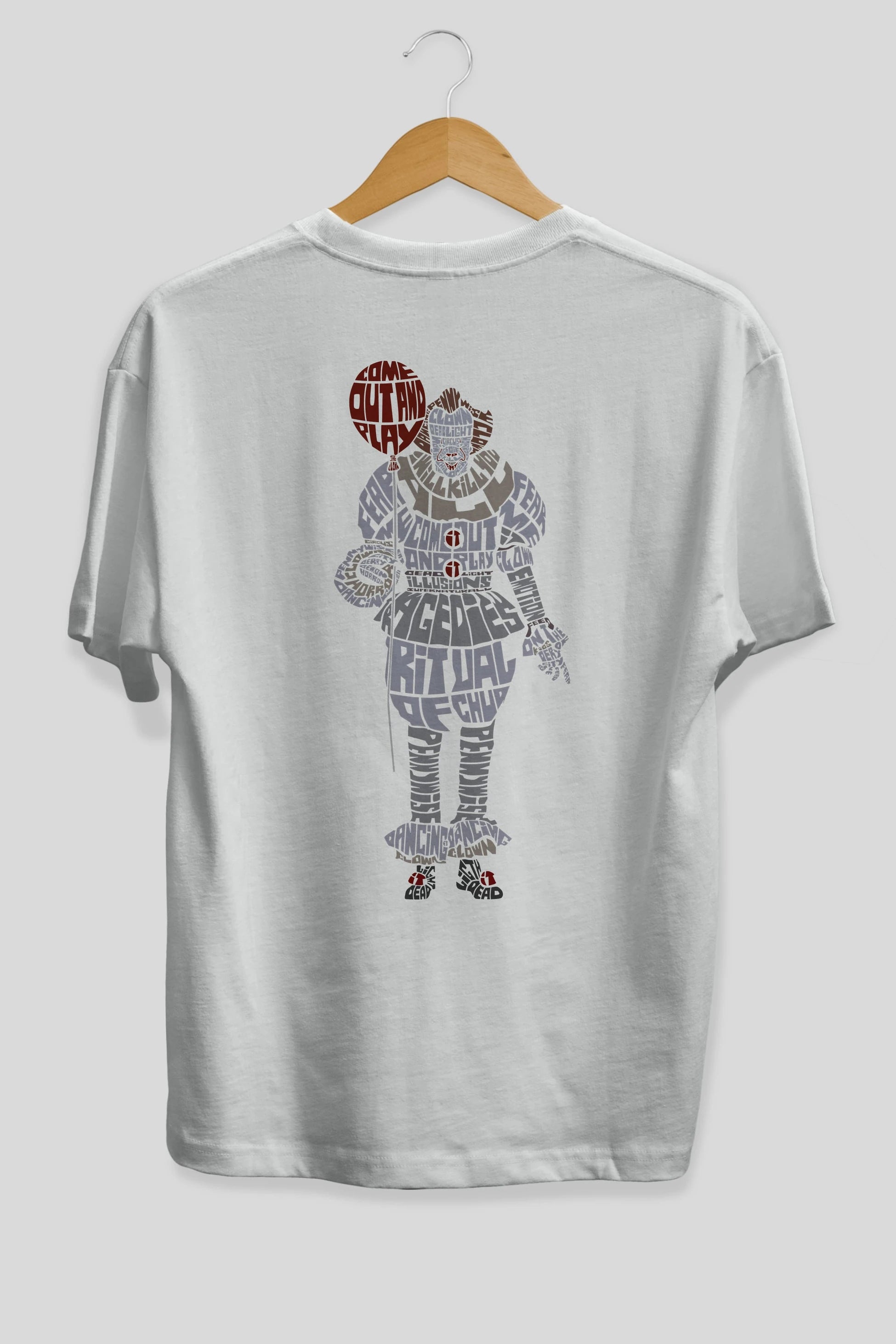 It Arka Baskılı Oversize t-shirt %100 pamuk Erkek Kadın Unisex