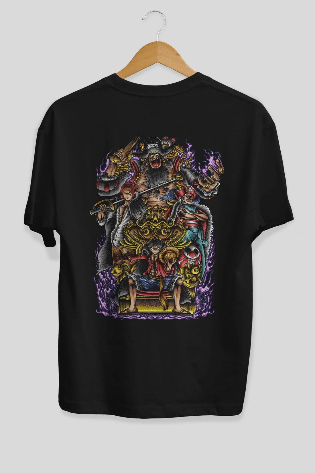ONE PIECE (8) Anime Arka Baskılı Oversize t-shirt Erkek Kadın Unisex