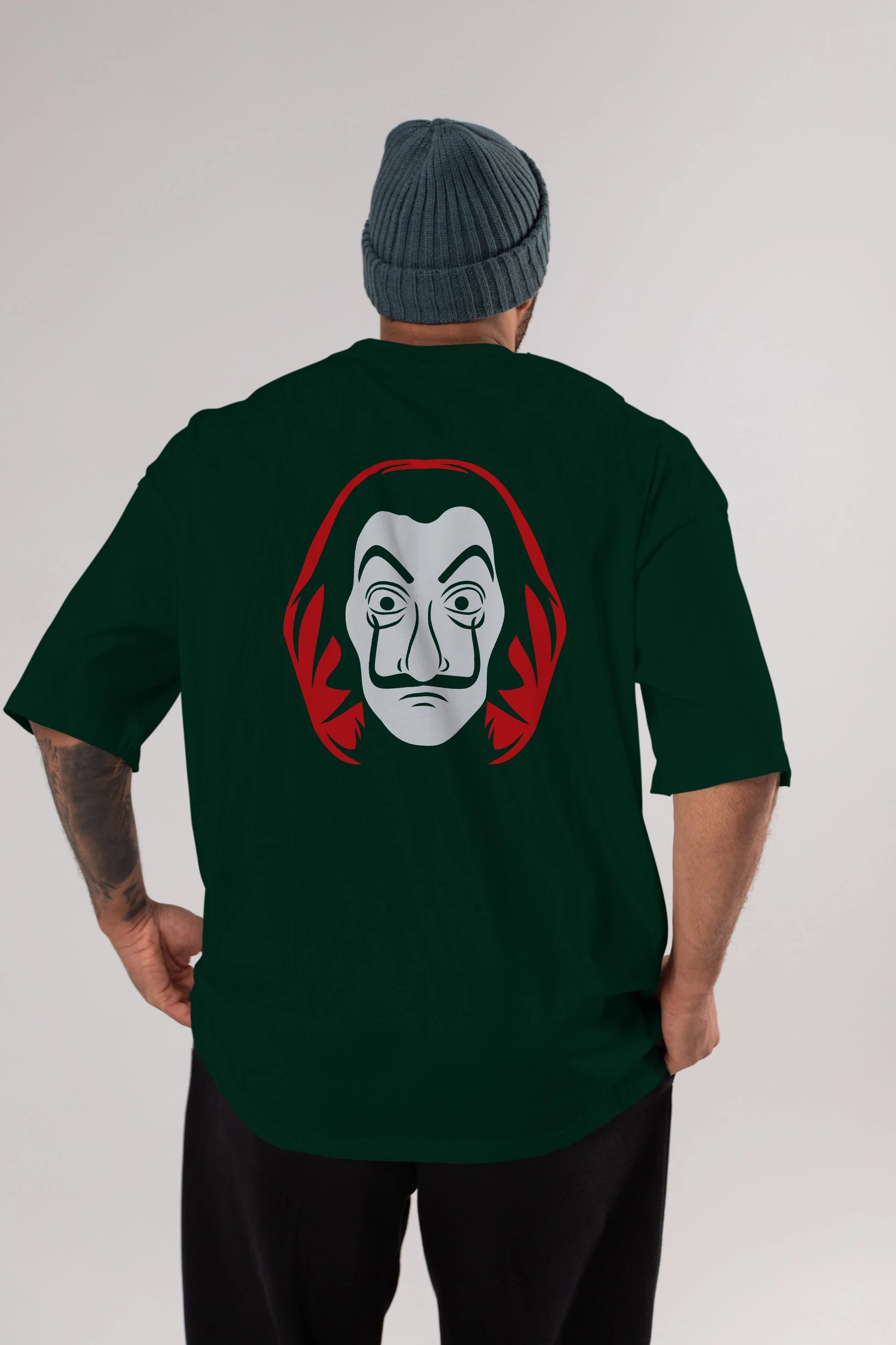 La Casa De Papel (8) Arka Baskılı Oversize t-shirt Erkek Kadın Unisex %100 Pamuk Bisiklet Yaka tişort