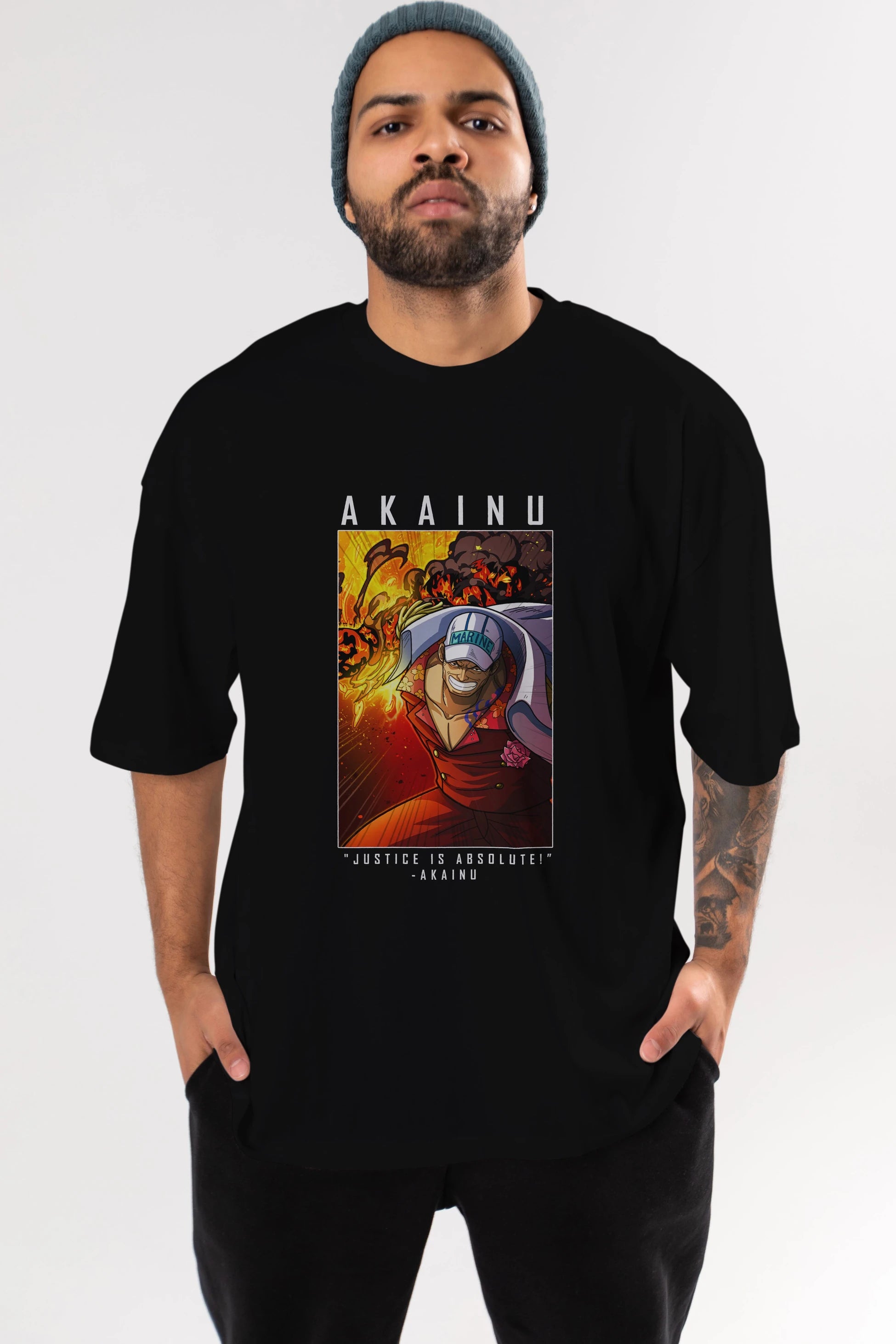 Sakazuki Anime Ön Baskılı Oversize t-shirt Erkek Kadın Unisex