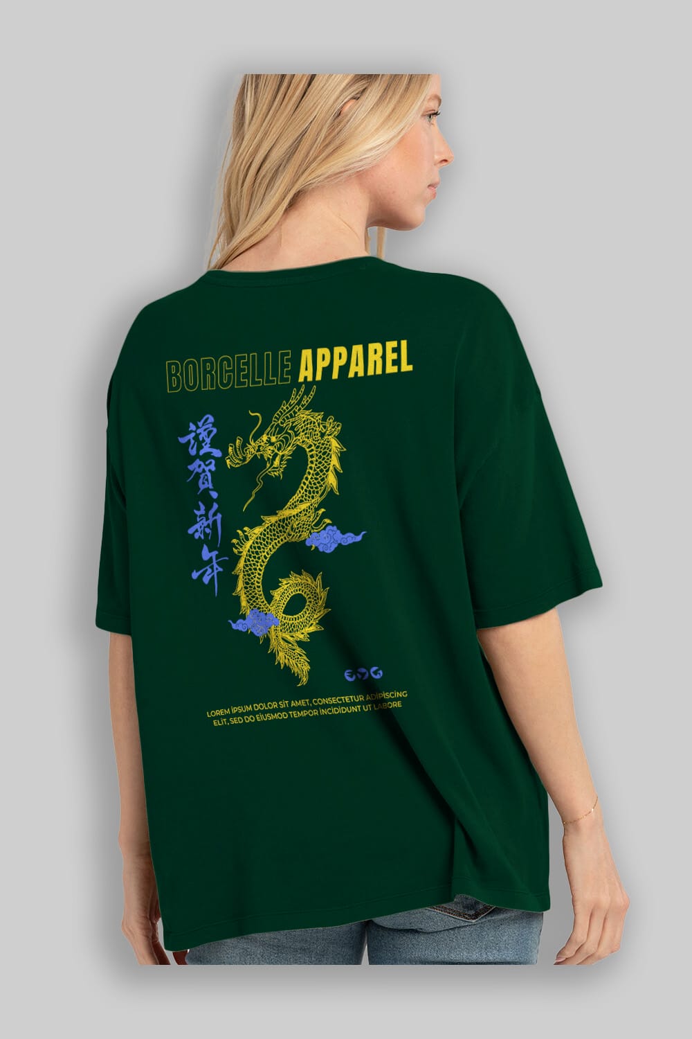 Borcelle Apparel Yazılı Arka Baskılı Oversize t-shirt Erkek Kadın Unisex