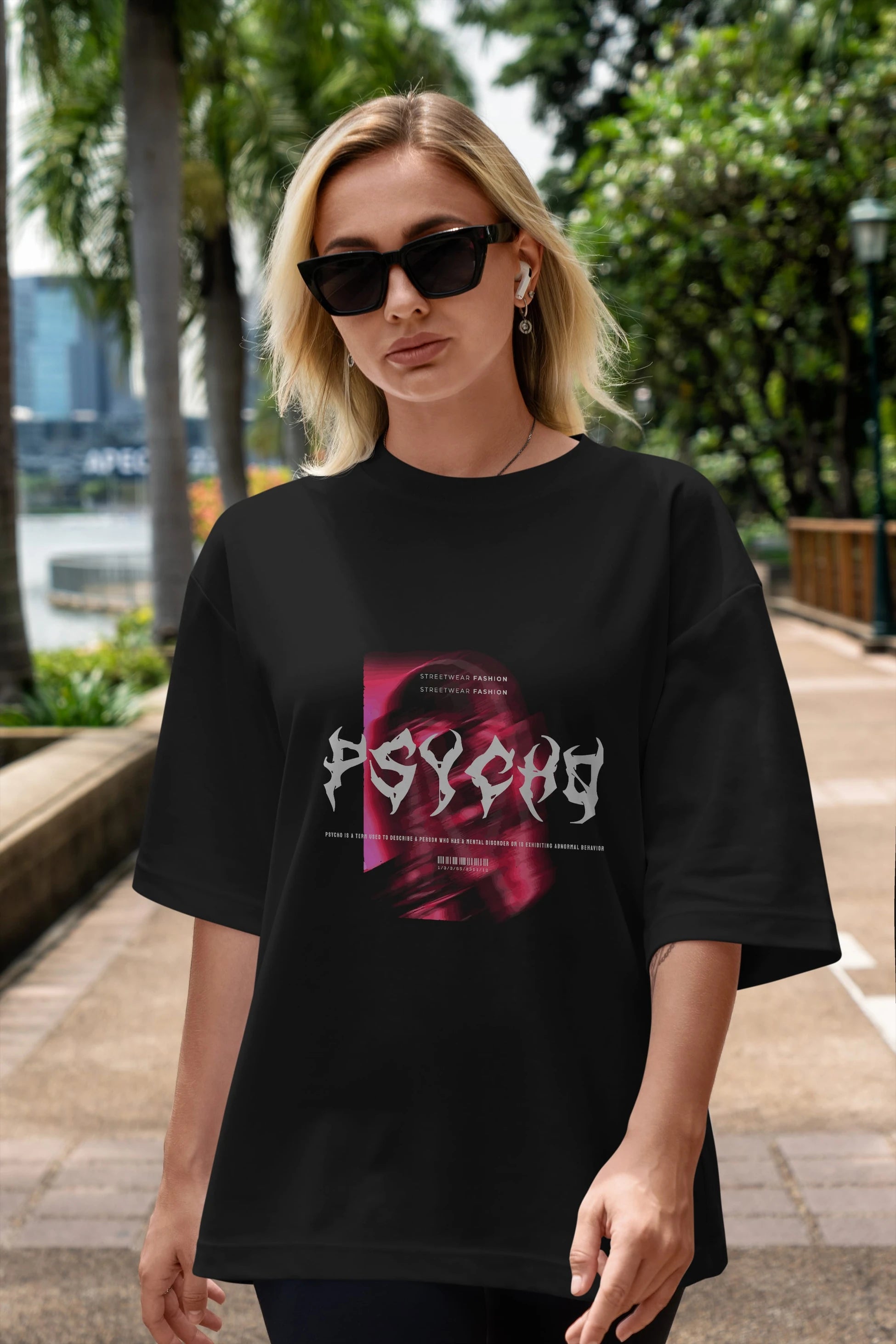 Psycho Streetwear Ön Baskılı Oversize t-shirt Erkek Kadın Unisex