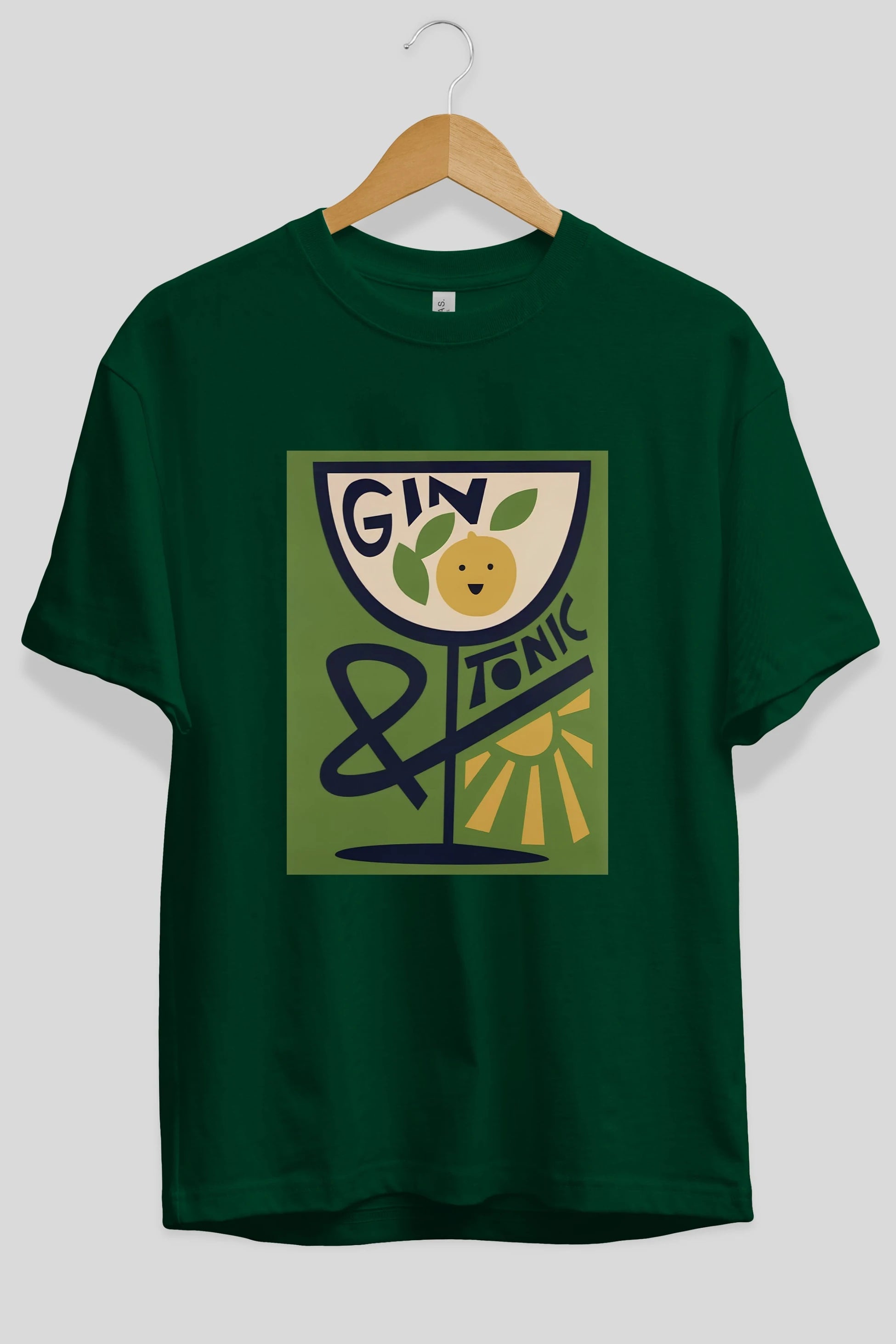 Gin Tonic 3 Ön Baskılı Oversize t-shirt Erkek Kadın Unisex %100 Pamuk Bisiklet Yaka tişort
