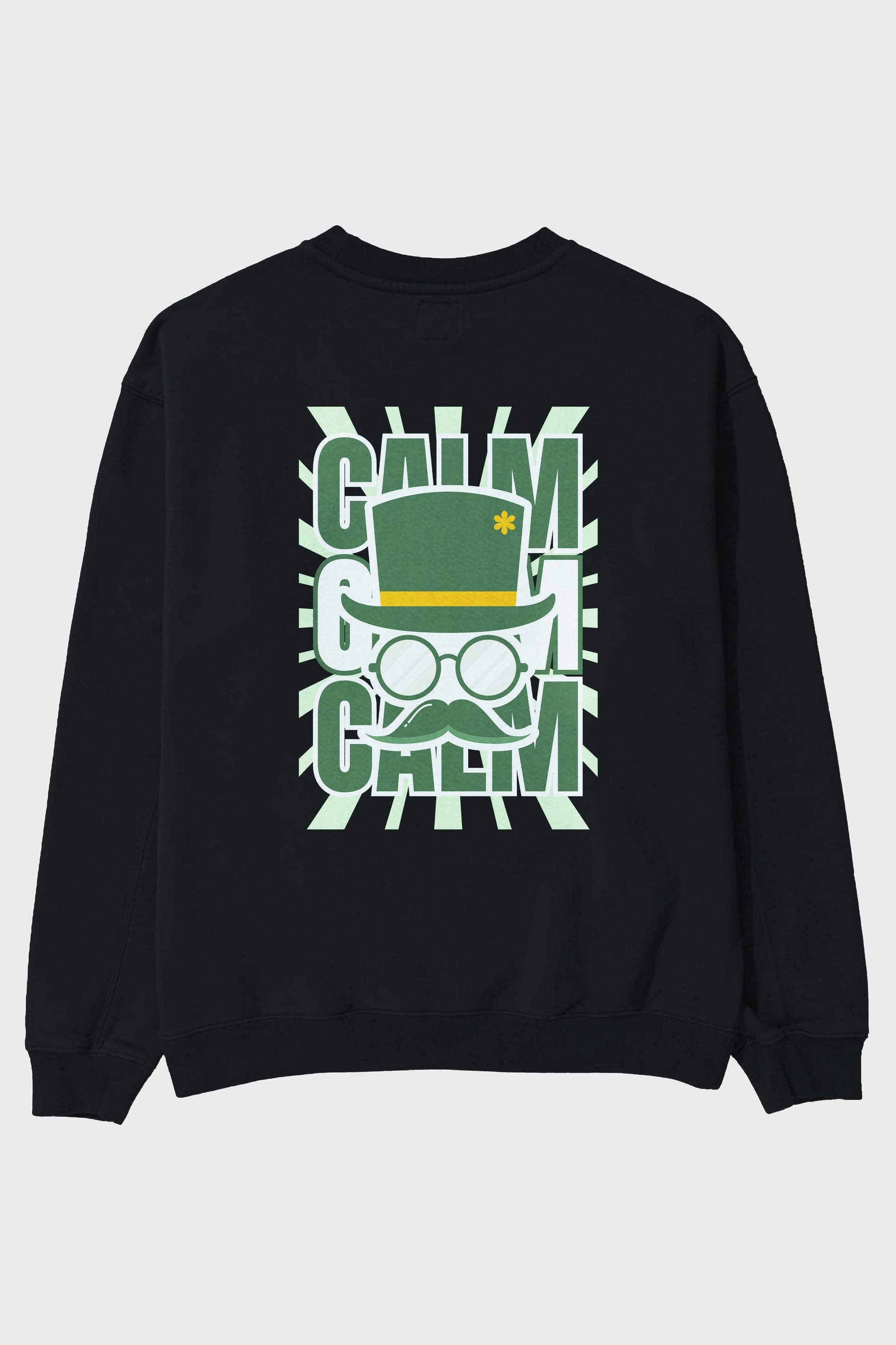 Calm Yazılı Arka Baskılı Oversize Sweatshirt Erkek Kadın Unisex