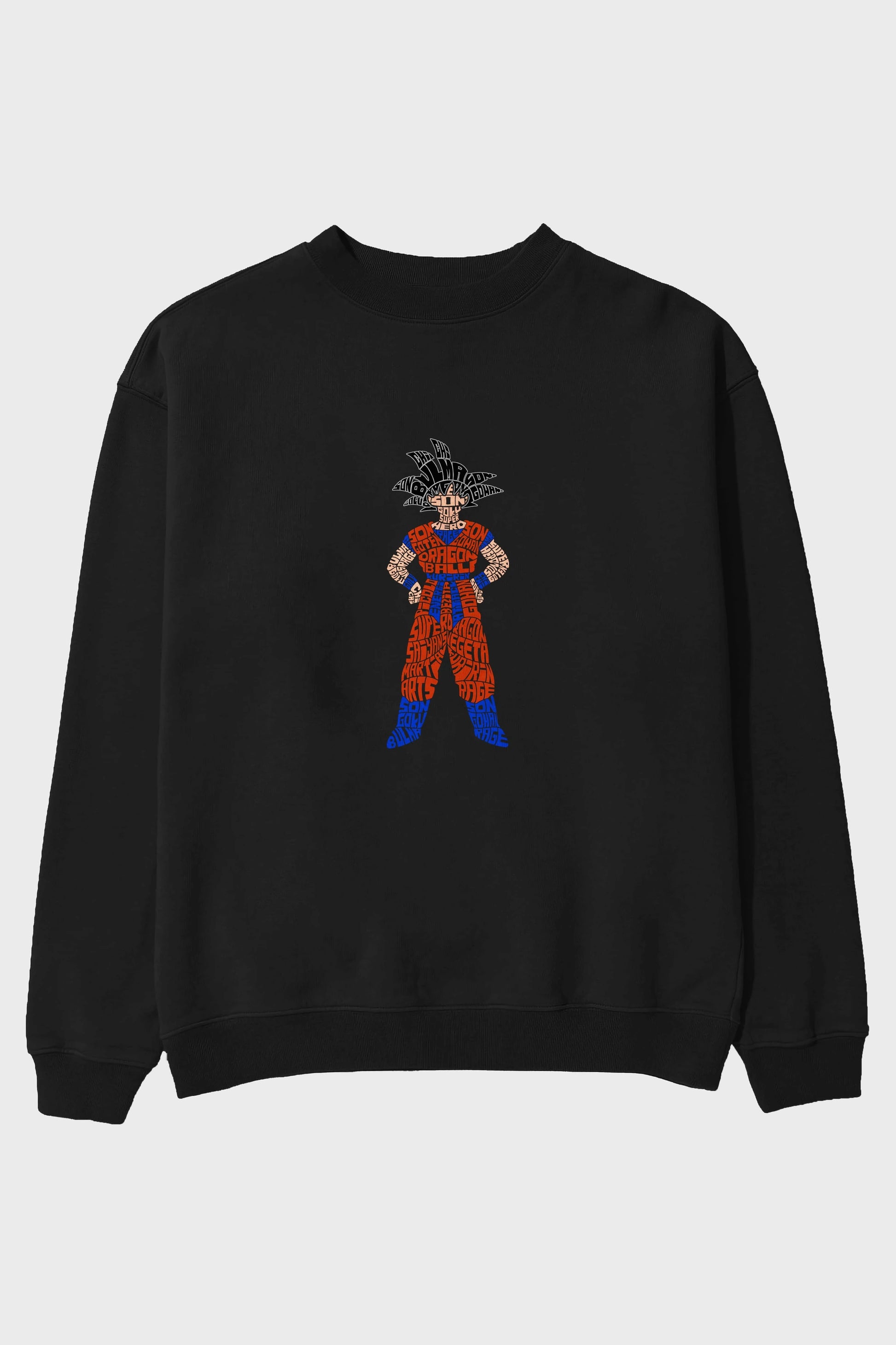 Goku Ön Baskılı Oversize Sweatshirt Erkek Kadın Unisex
