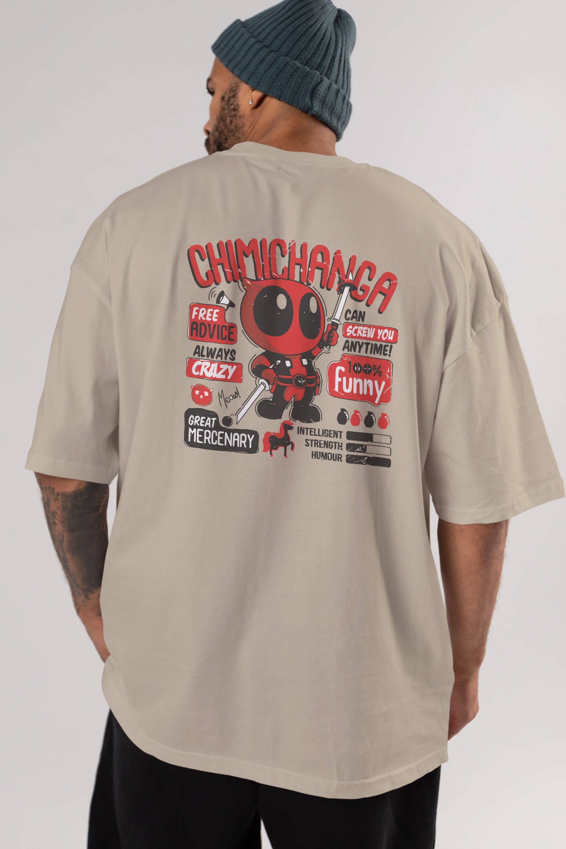 Deadpool (9) Arka Baskılı Oversize t-shirt Erkek Kadın Unisex %100 Pamuk Bisiklet Yaka tişort
