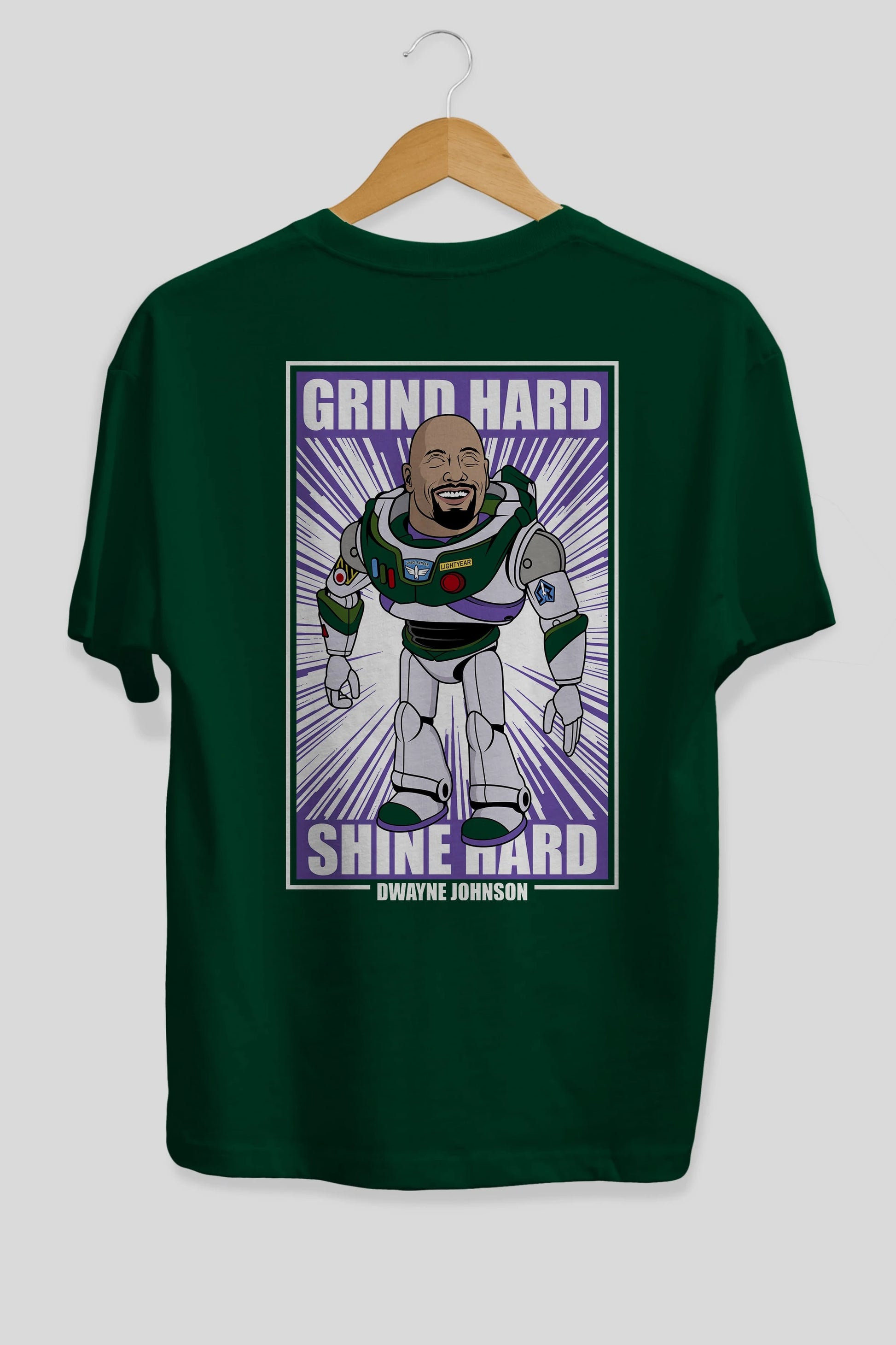 Dwayne Johnson Buzz Lightyear Arka Baskılı Oversize t-shirt Erkek Kadın Unisex %100 Pamuk tişort