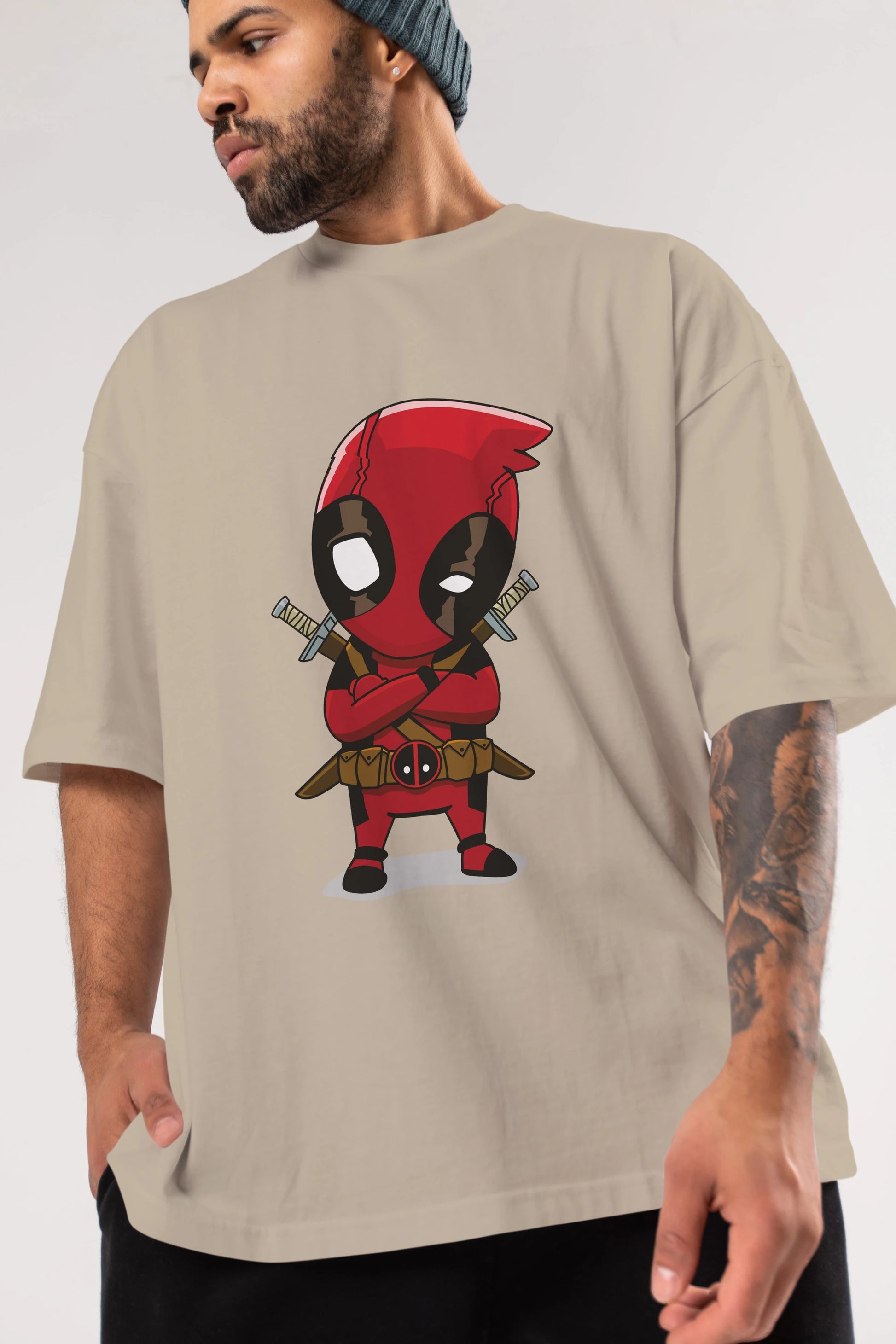 Deadpool (19) Ön Baskılı Oversize t-shirt Erkek Kadın Unisex %100 Pamuk Bisiklet Yaka tişort